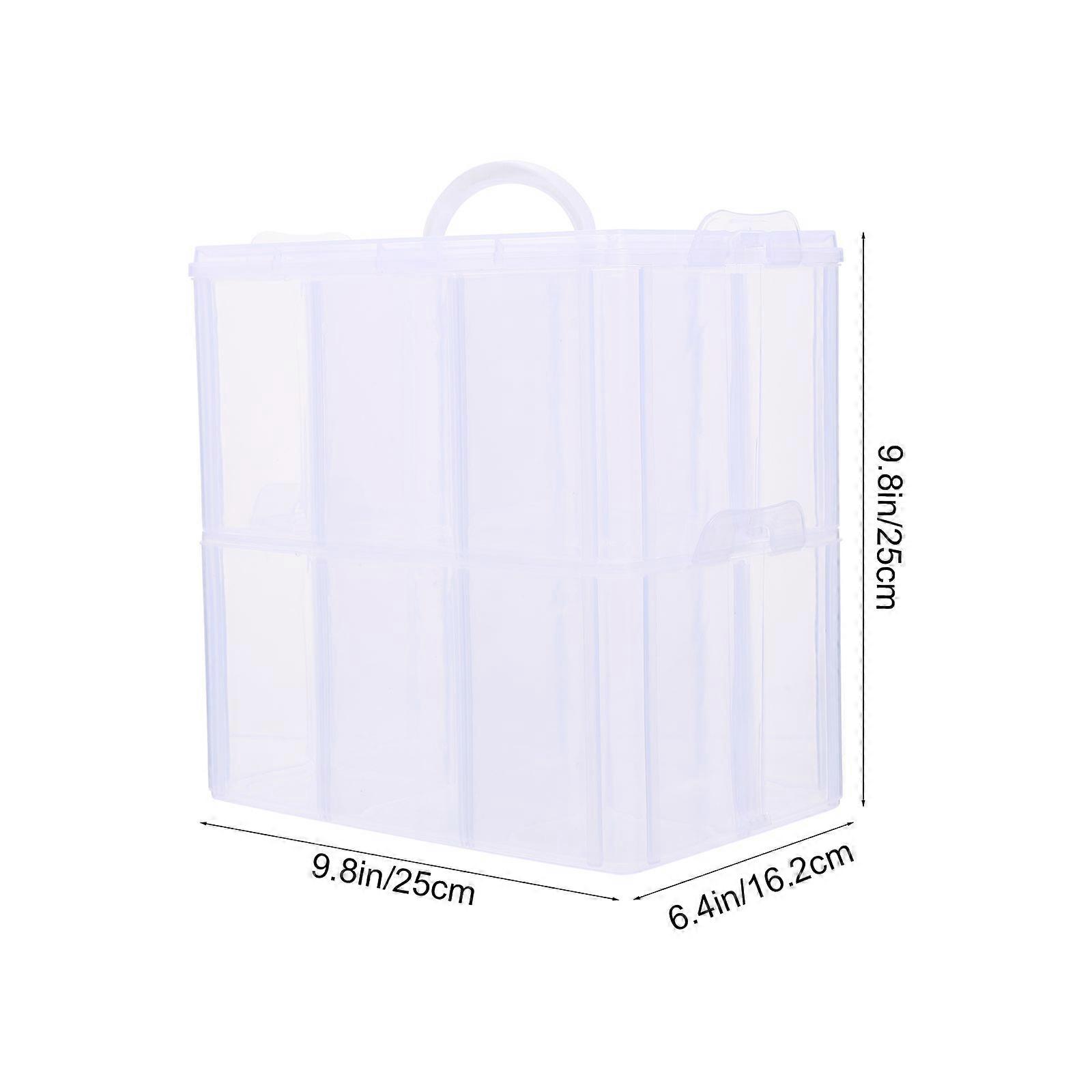 Nail Polish Box Storage Container for Home 2Pcs Clear Plastic Organizer