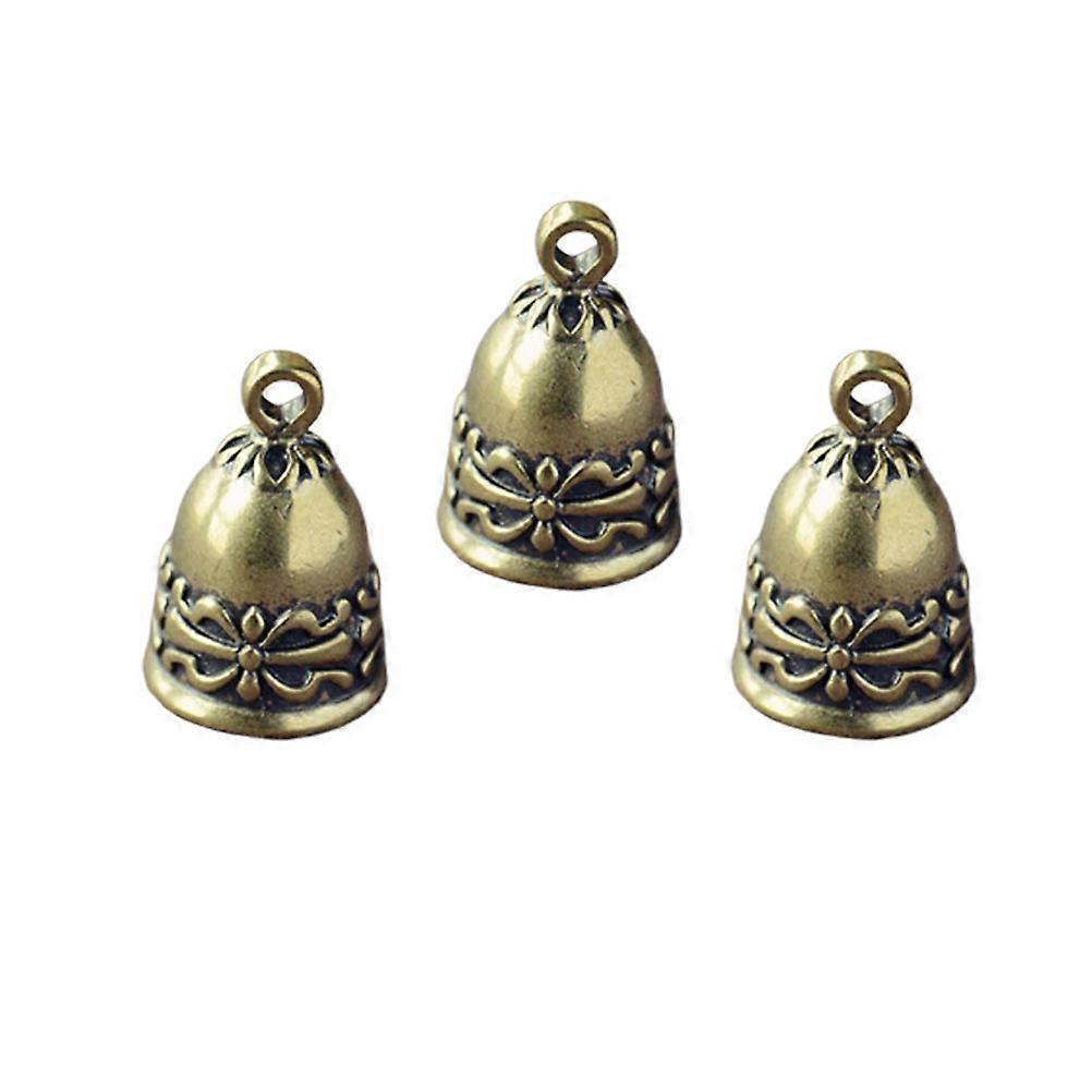Copper Pendant Charm Bell Pendant for Decoration 9Pcs Retro Style Coffee Color