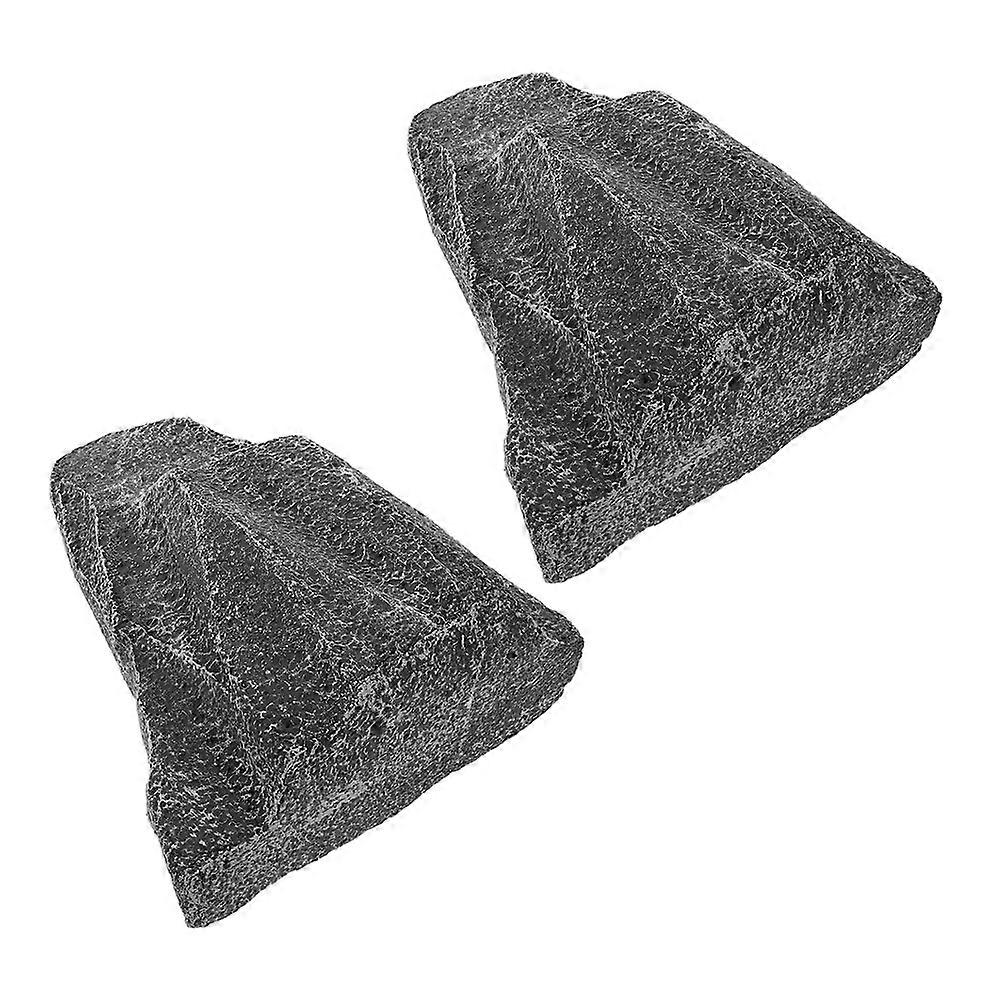 Artificial Fake Landscape Rock for Aquarium Durable Foam Grey for Stage Props 2Pcs