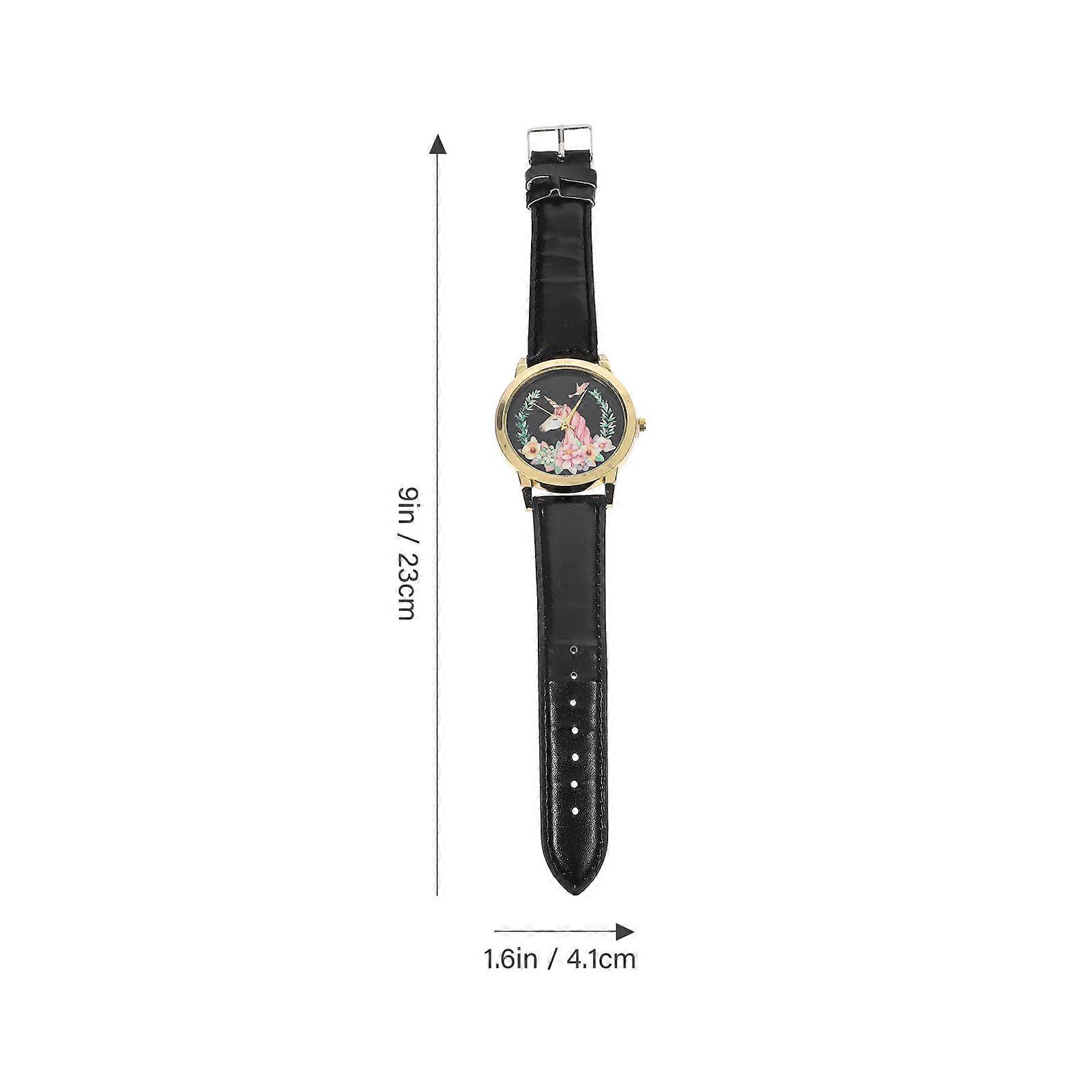 Belt Watch Quartz Watch for Students Black Strap