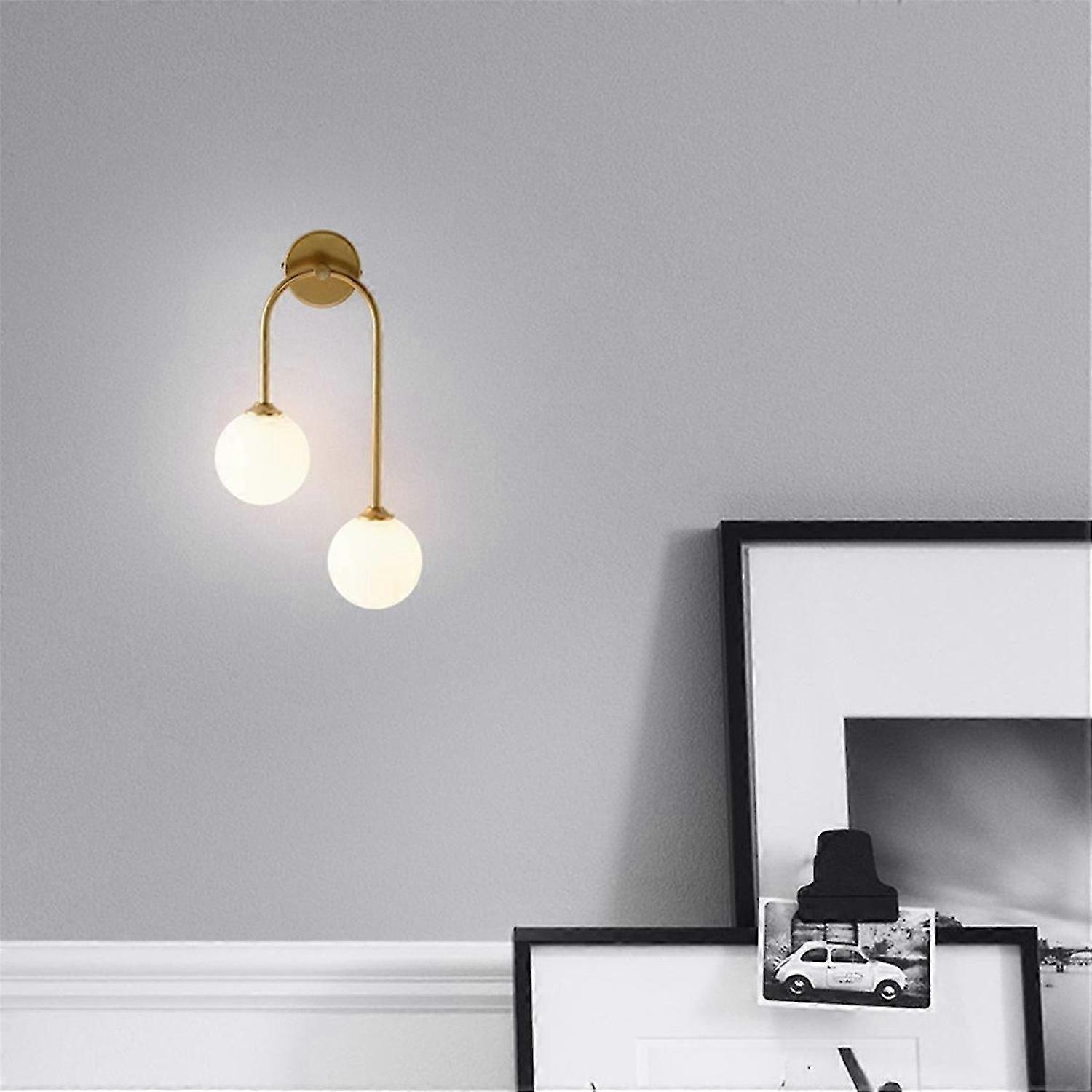 2-Light Glass Globe Decorative Wall Lamp Vanity Light A Warm Light