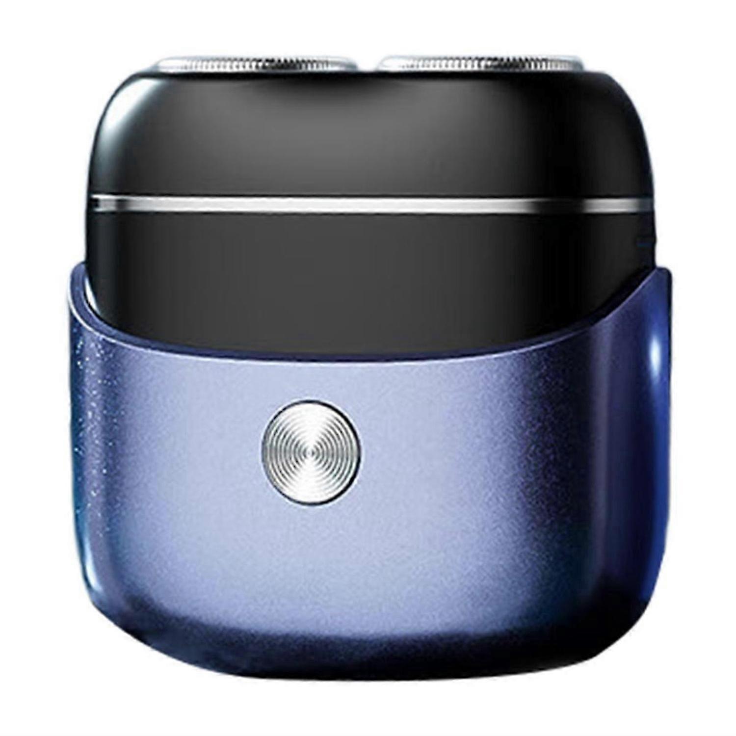 Mini Electric Shaver Portable Rotating Pocket Size Beard with Magnetic Shaver Head for Men Violet
