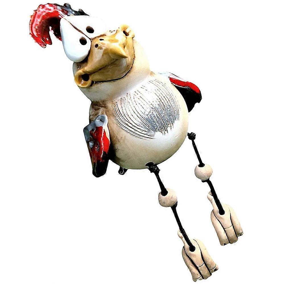 Chicken Figurines Resin Chicken Decoration for Yard 2Pcs