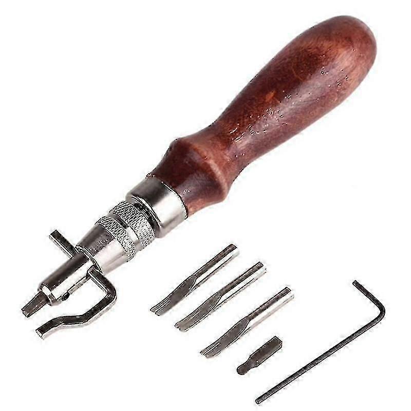 7-in-1 Adjustable Leather Stitching Groover and Edge Beveler Tool for Professional Crafting