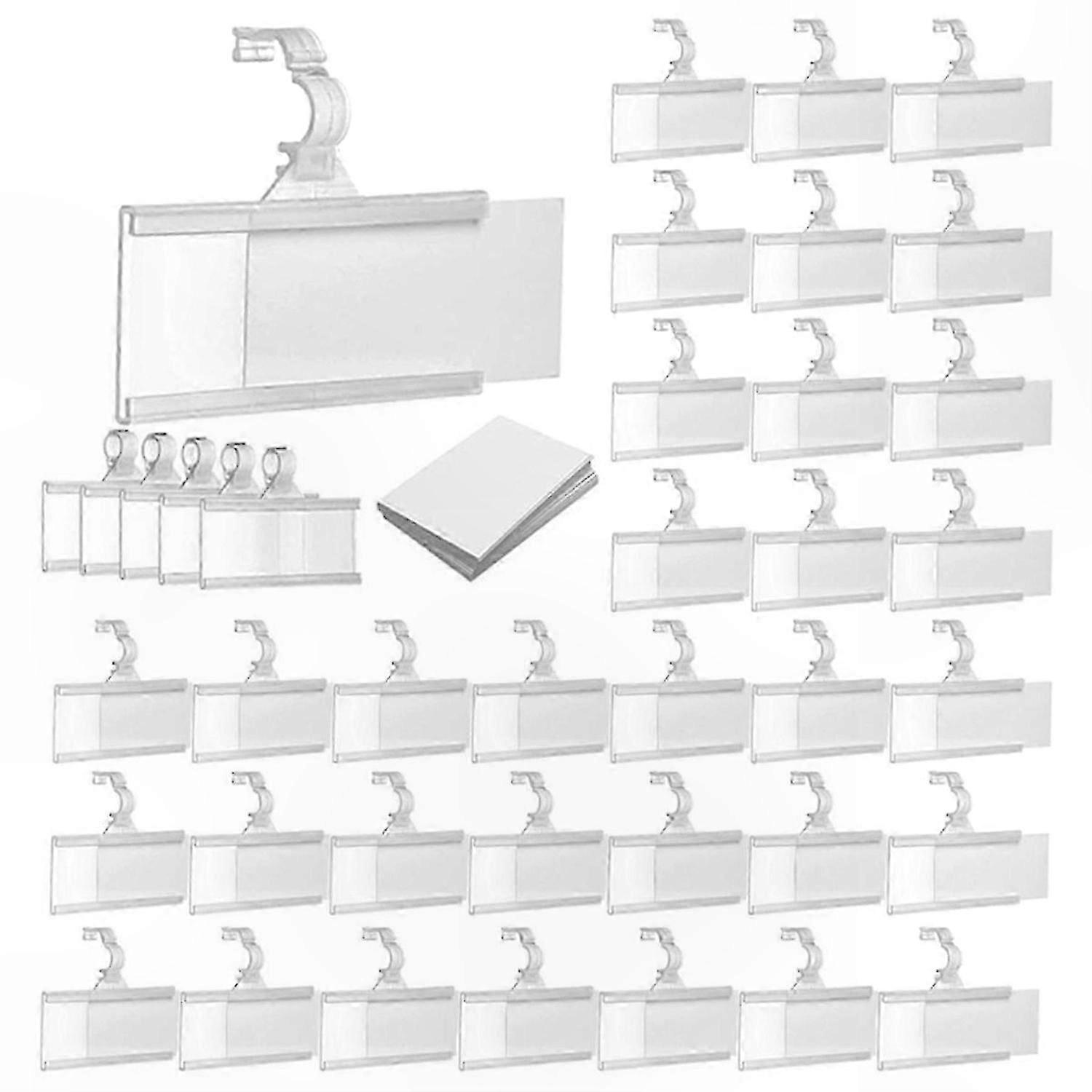 150-Pack Label Holders with Locks for Wire Shelves, Display Tags Organizer