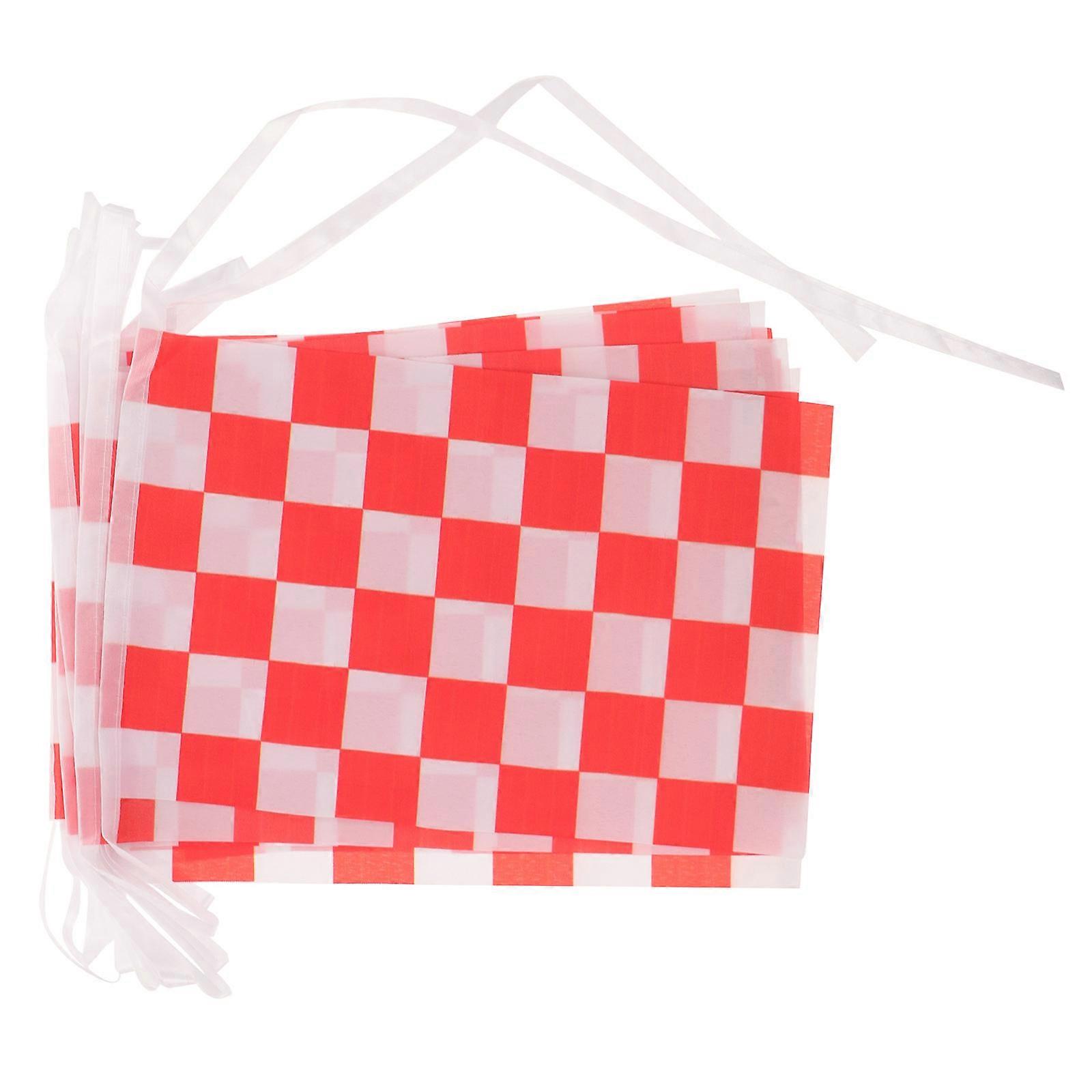Small Checkered Flag String for Decoration 3 Strings Multi Color