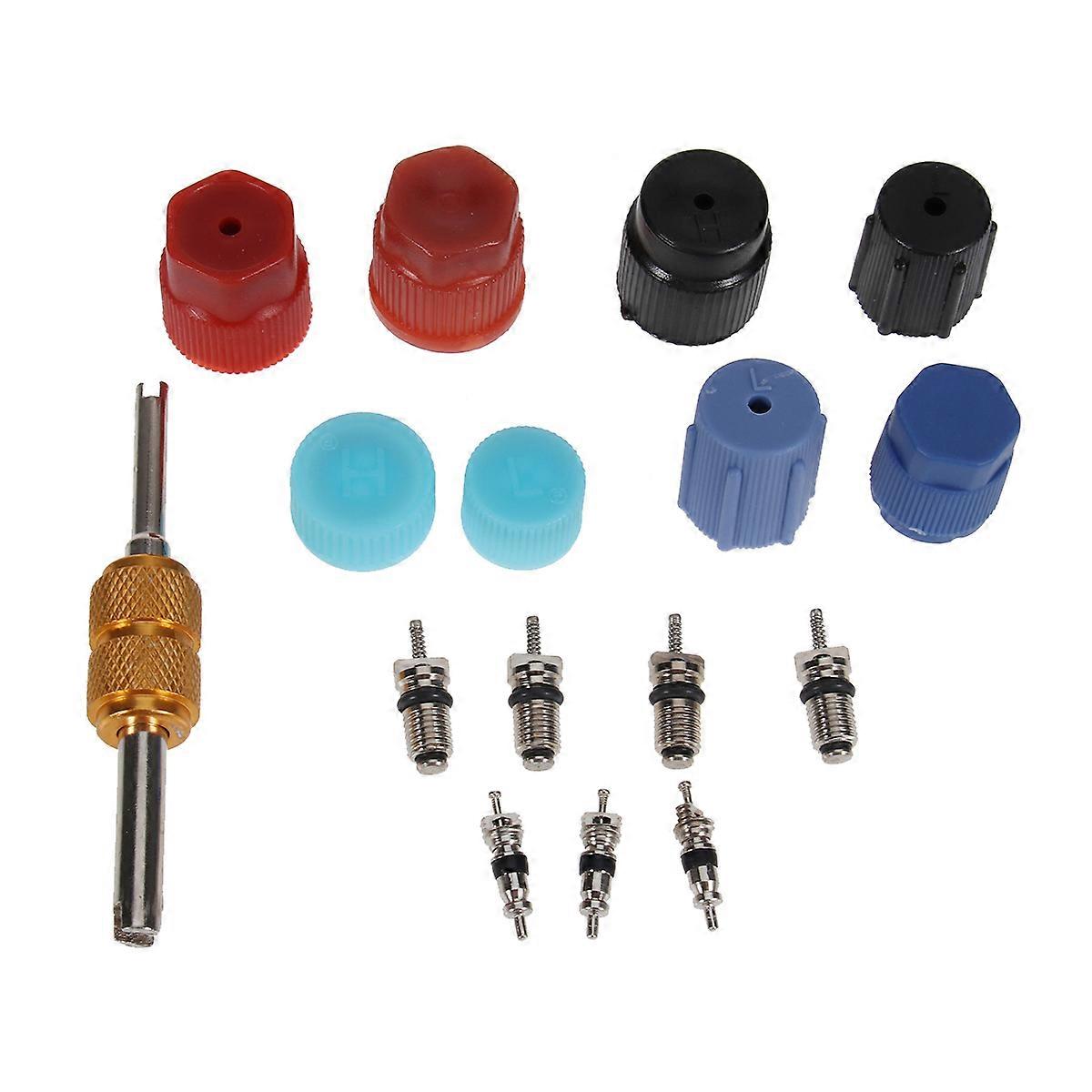 Air Conditioning Service Core Seal Kit for Car 16Pcs Set Assorted Colors