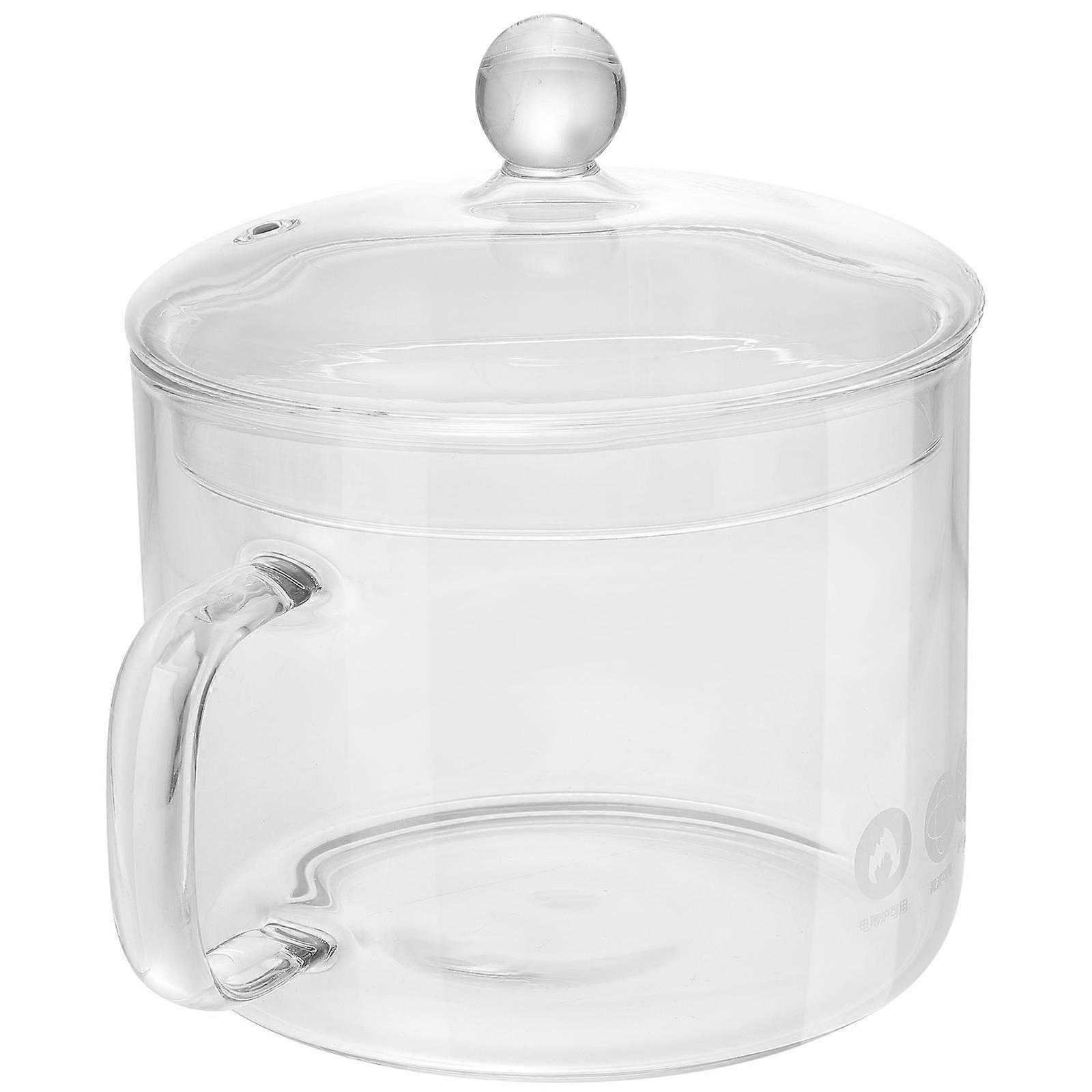 Glass Cooking Pot with Lid for Soup Cooking 3Pcs Transparent Simmer Pot