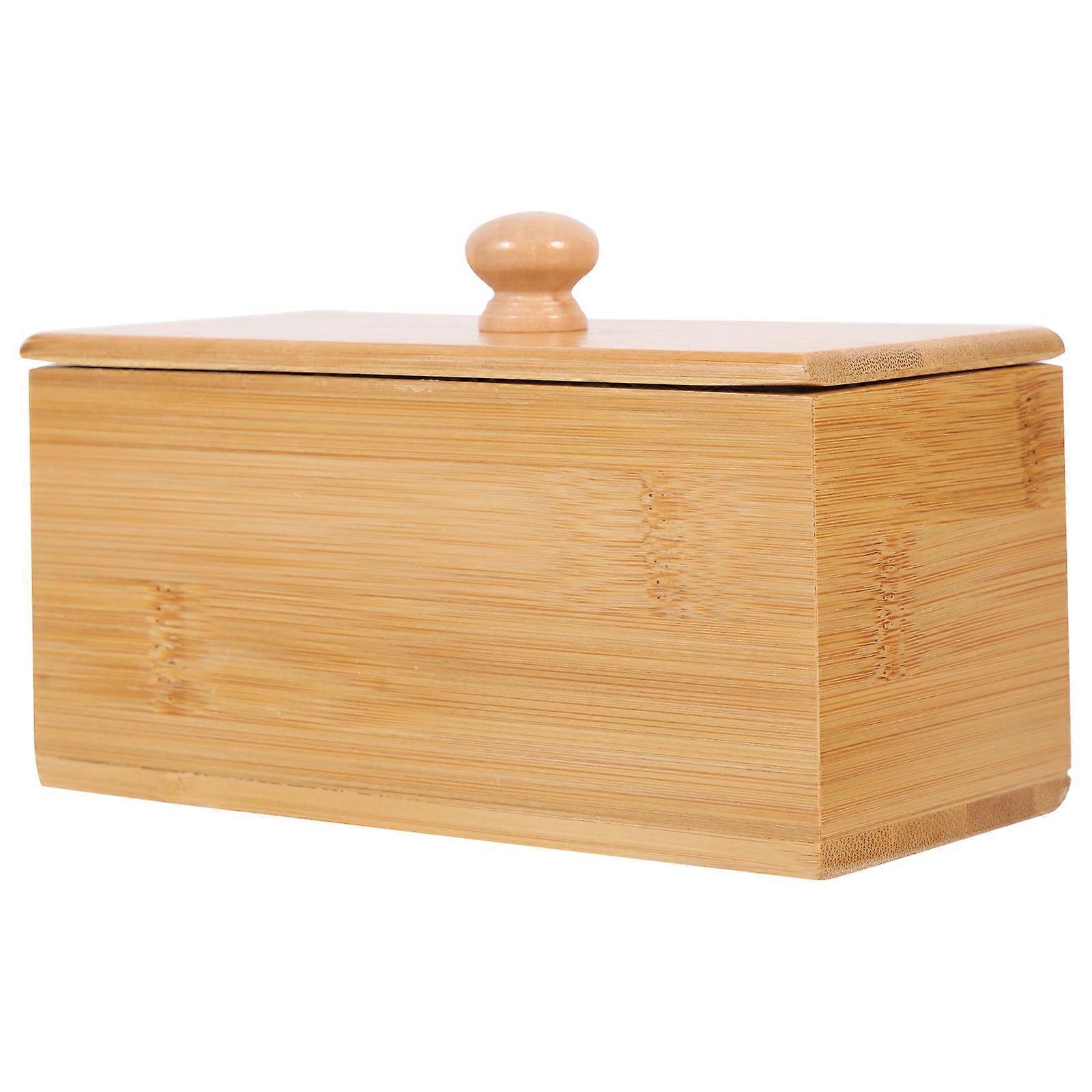 Tea Case with Lid Bamboo Tea Bag Organizer for Storage 5Pcs Two-Grids Style