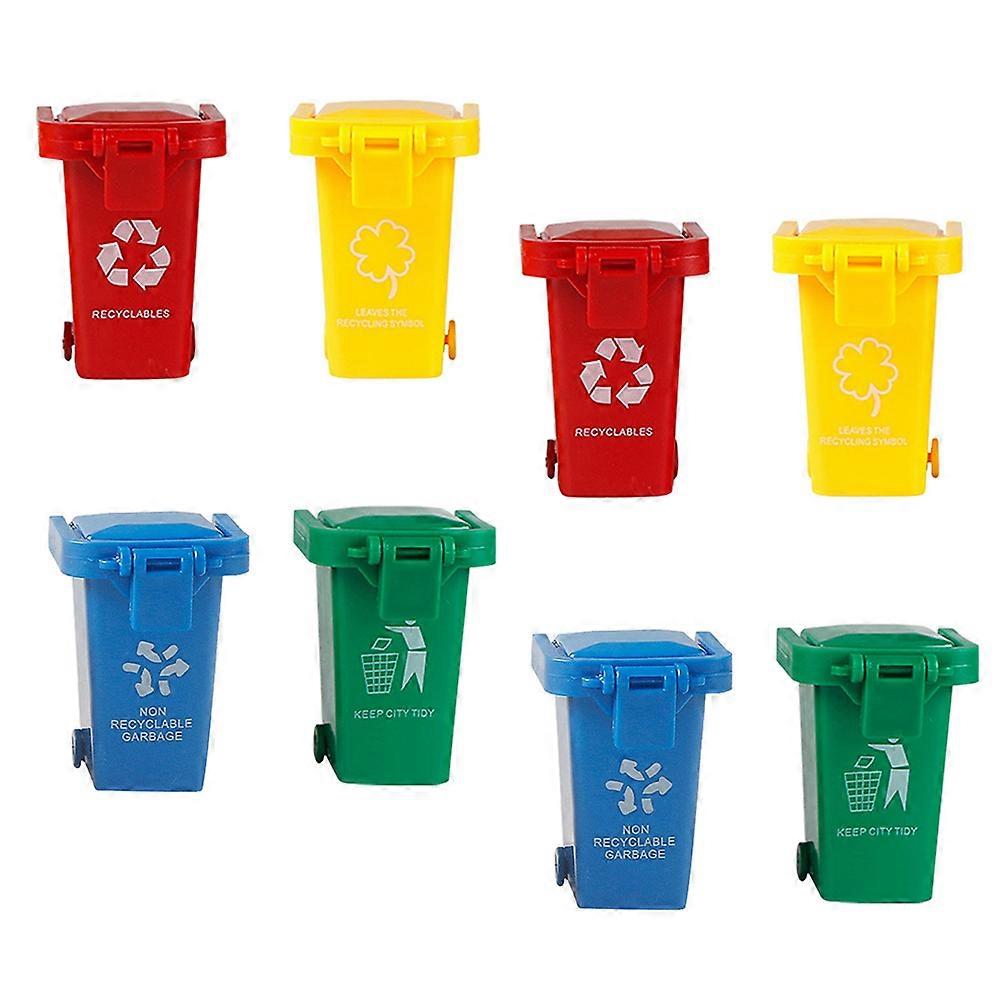 Plastic Garbage Flip Lid Push for Kids 8Pcs Set