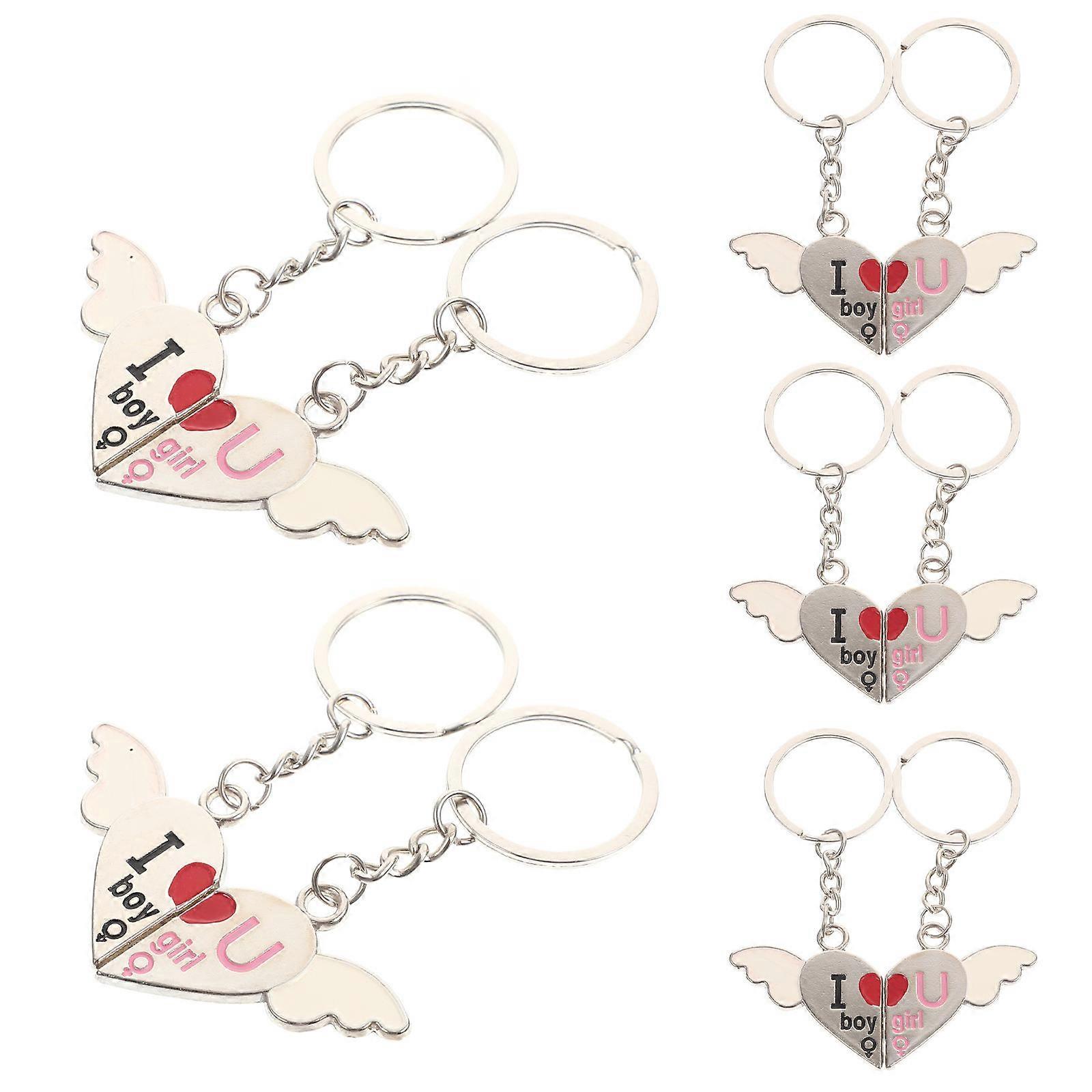 Lot de 50 porte-clés élégants en forme de cœur pour sacs, clés de voiture, décoration d'organisation 8 x 3 cm