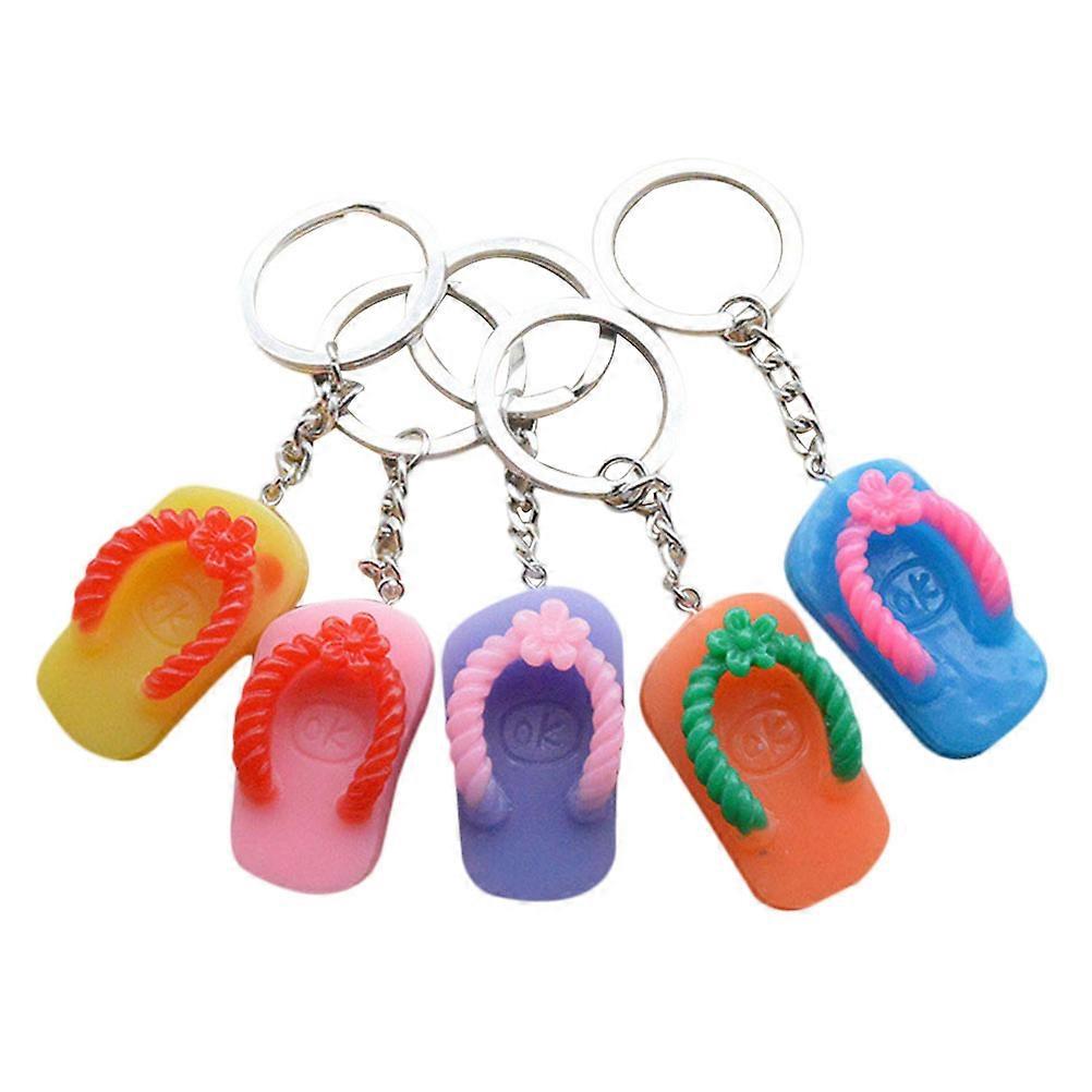 Creative Slipper Key Chain Simulation Shoes Slippers Shape Pendant For Backpacks Any Occasion 24Pcs