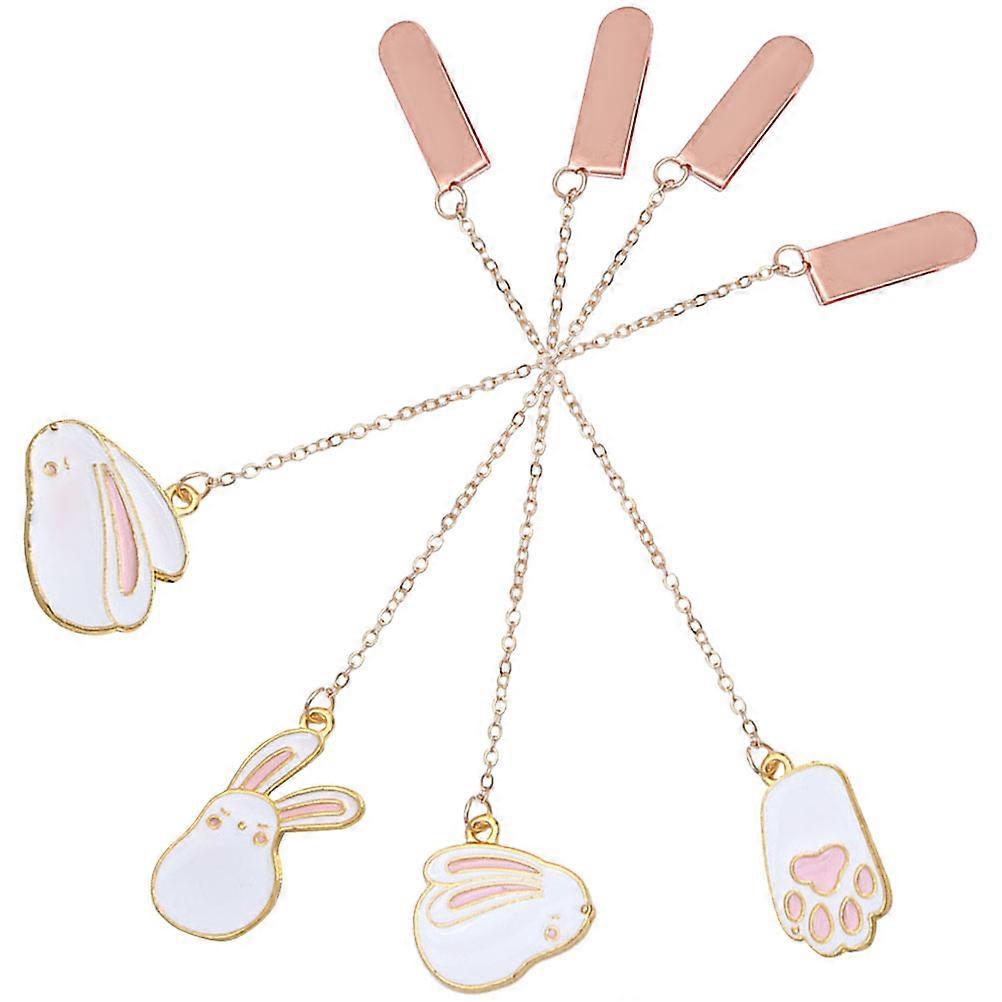 Book Page Marker Elegant Bunny Shape Bookmark For Library Reading Room Home Reading Office Use Zinc Alloy 4Pcs