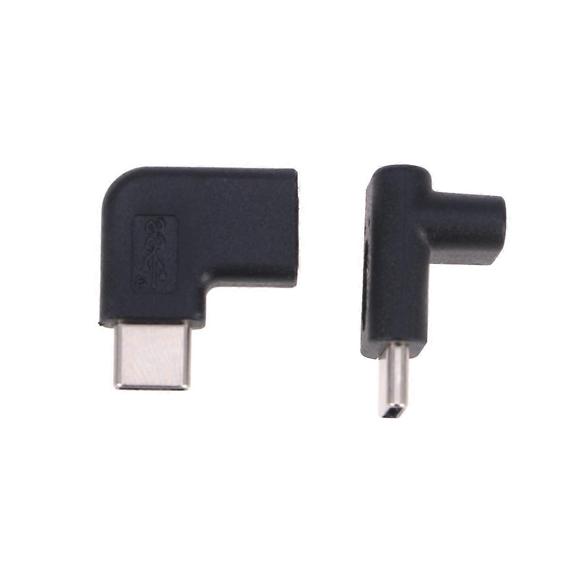 Type-C USB Adapter Converter for Mobile Charging 2Pcs Black Connector