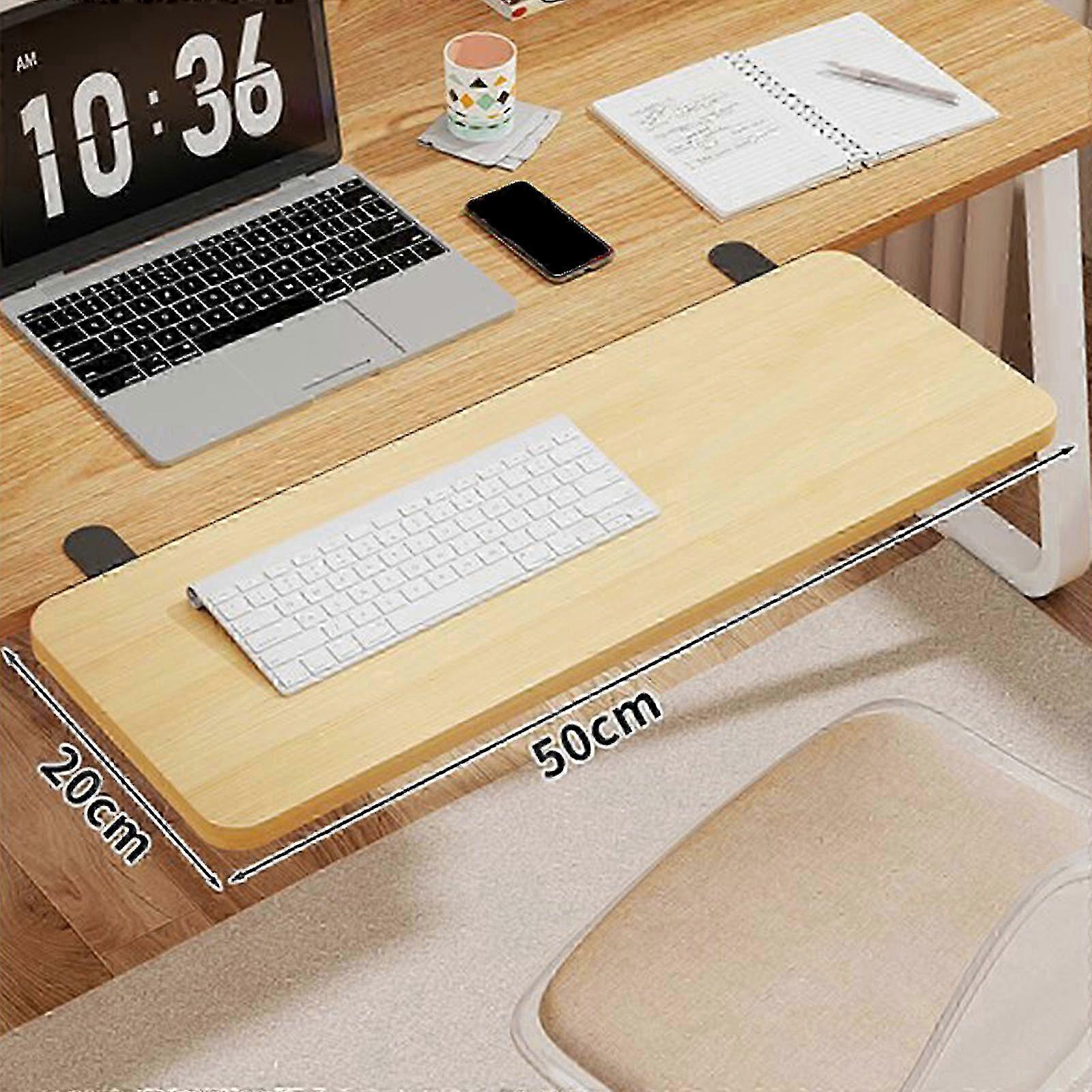 Clamp On Desk Shelf Desk Extender Tray Table Desk Arm Rest Clamp On Keyboard Tray for Office and Home White