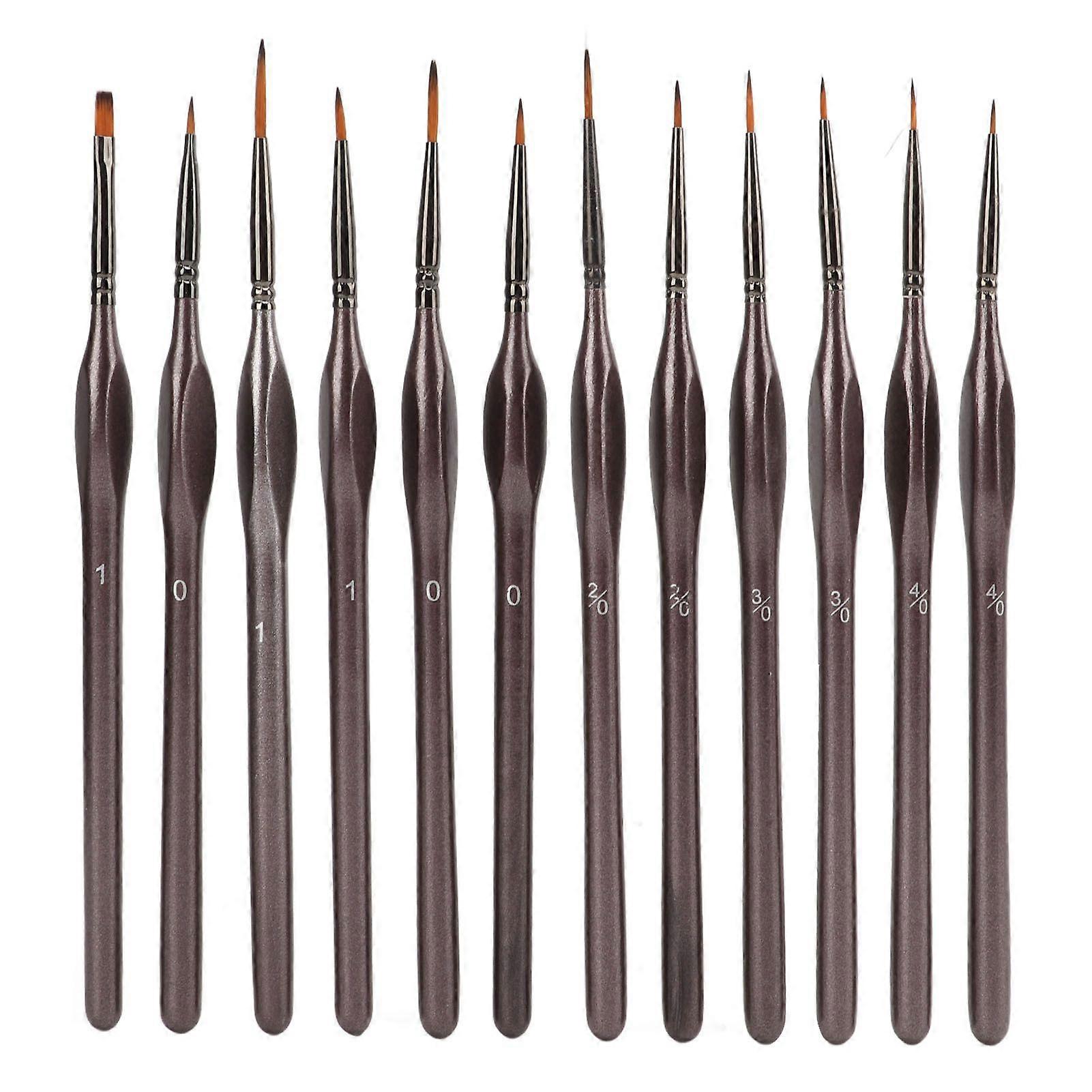 12pcs Detail Brush Ergonomic Triangular Handle Balanced Stable Drawing Tool for Acrylic Painting