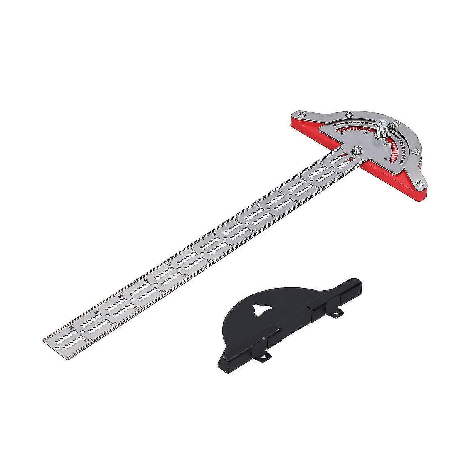 Woodworker Edge Ruler Protractor Stainless Steel Angle Measuring Tool Carpenter Accessory