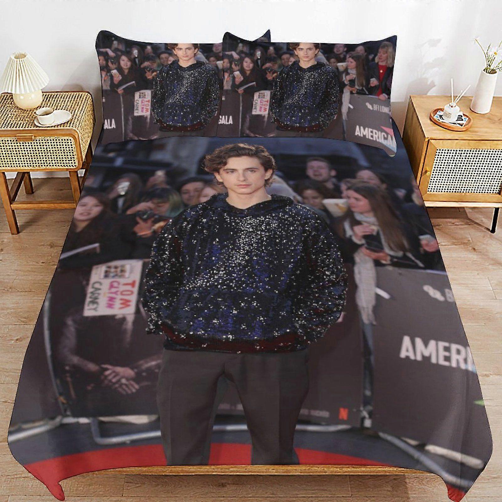 a92 Timothe Chalamet Consistent Comfort Durable Thread Weave Soft Zipper Duvet Cover Sets Machine Wash Safe b92