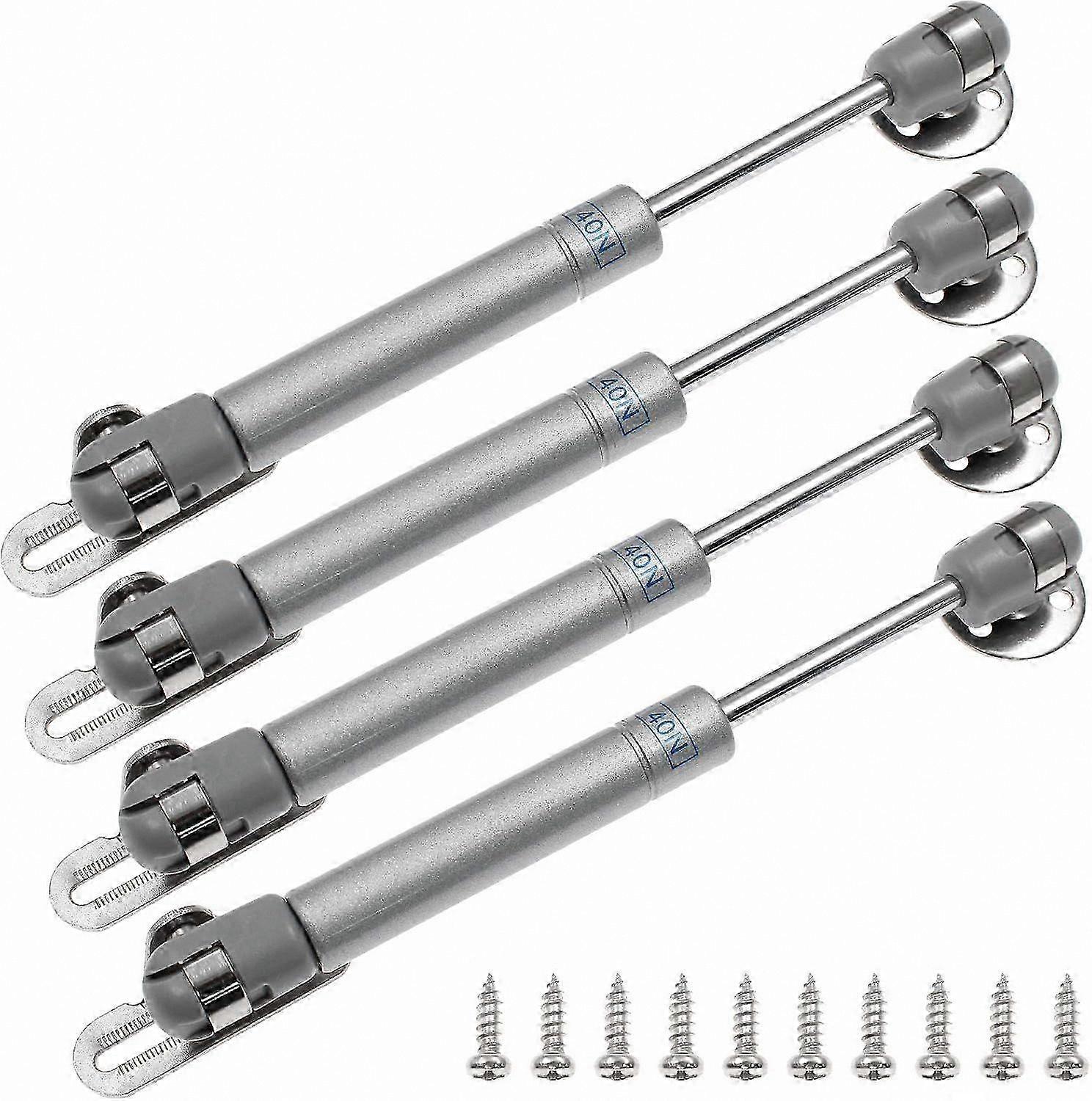 4-Pack 6" Gas Struts with 40N Soft Close Hinges for Lid Support