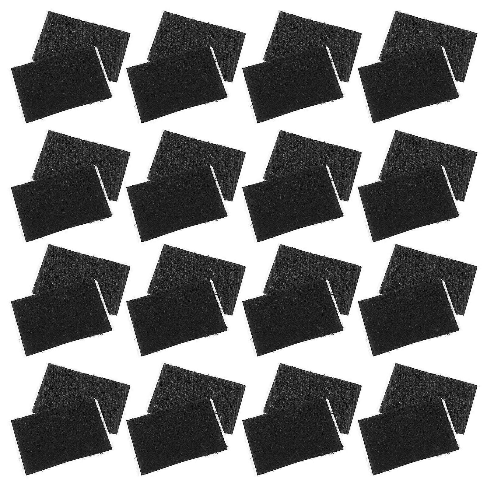 Sticky Strips with Hook and Loop Tape for Rug Sofa Carpets Arts and Crafts Black Pvc Nylon Hanging 50pairs