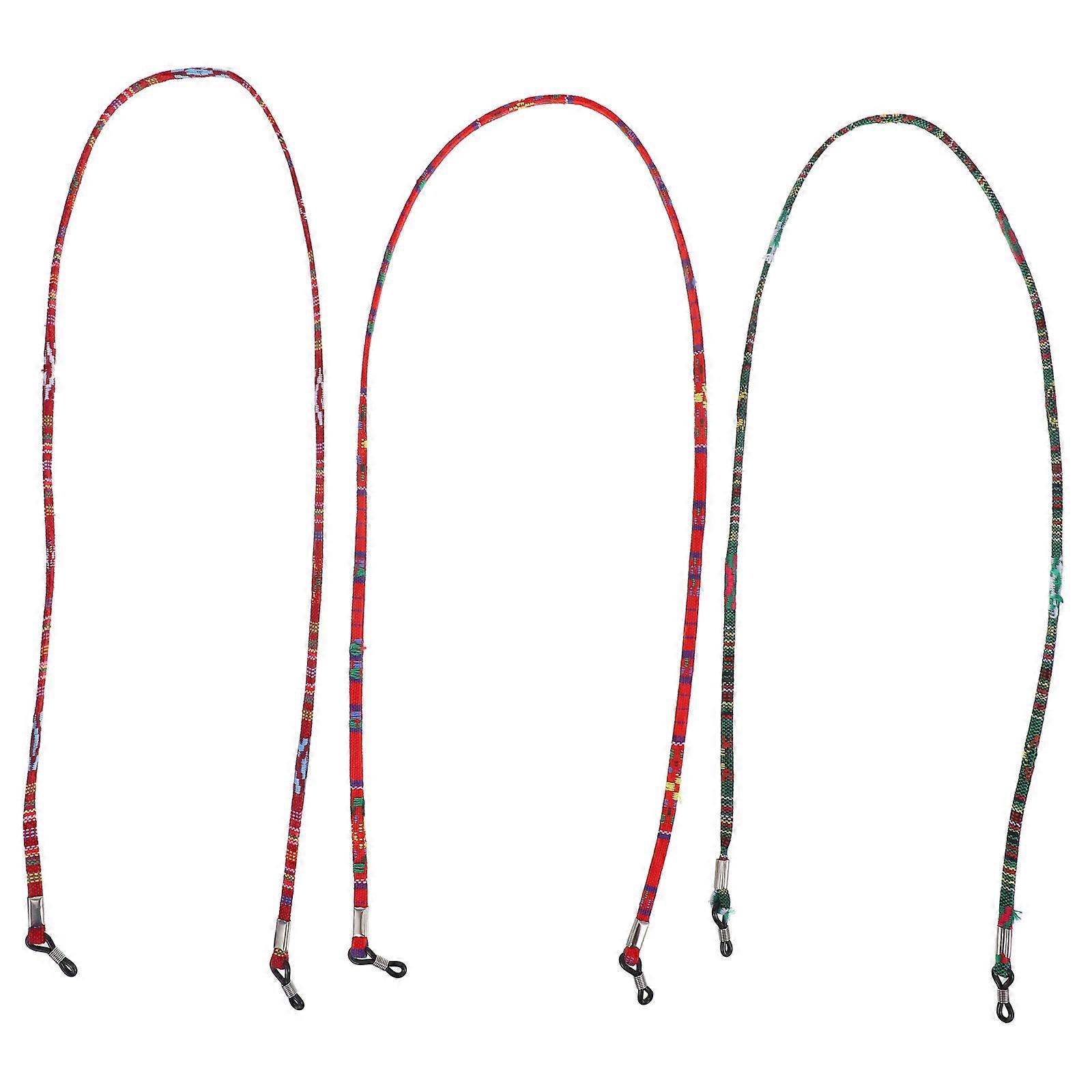 Ethnic Eyeglass Strap Chain 6Pcs Colorful Wine Red For Eyewear Retainer Daily Use Anti-Slip Function