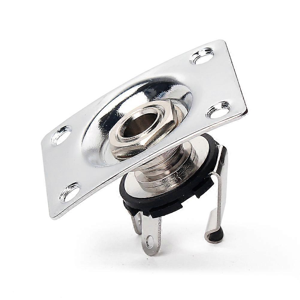 Guitar Jack Plate Copper Guitar Jack Socket for with Screws Silver