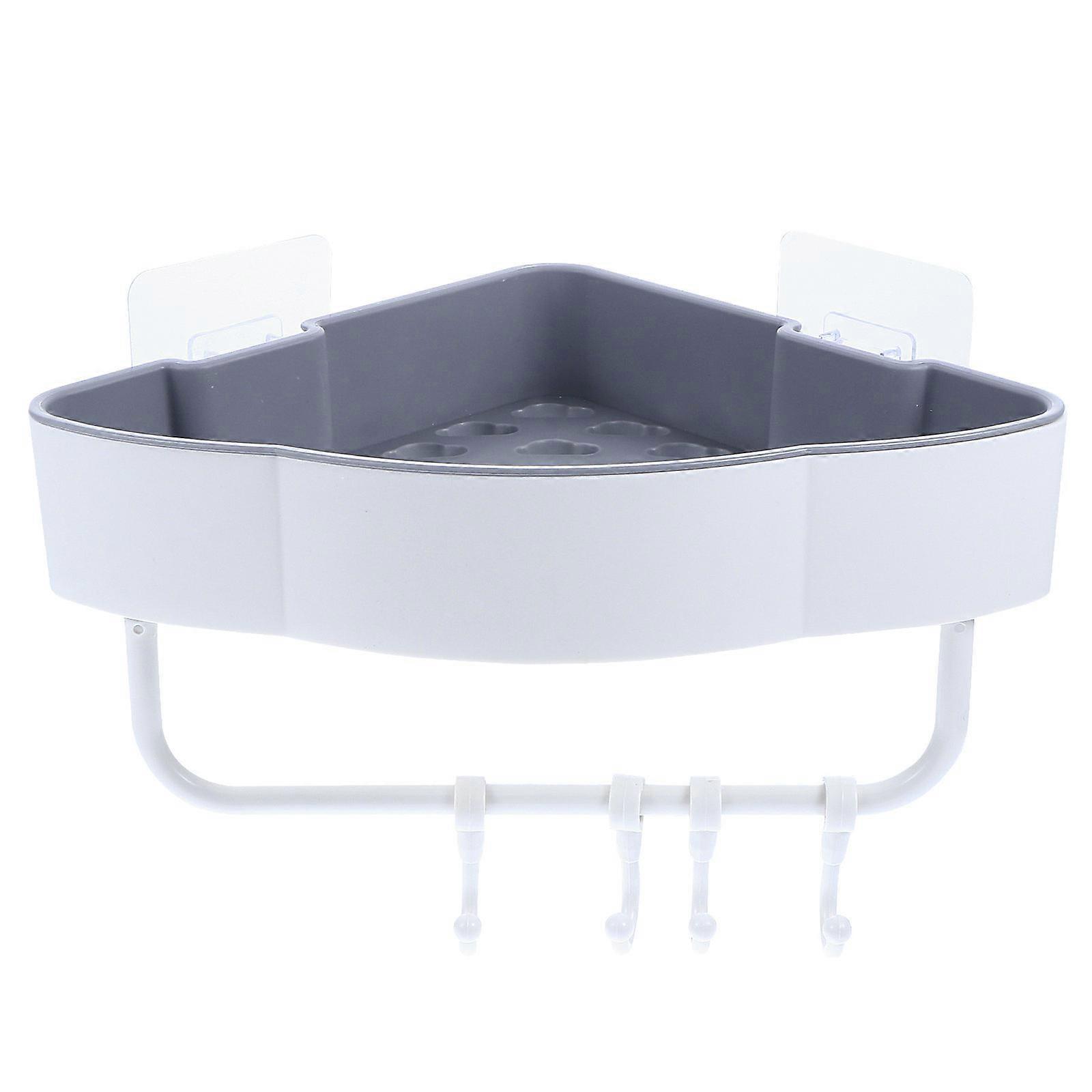 Practical Storage Bracket Bathroom Storage Shelf with Hook 2Pcs