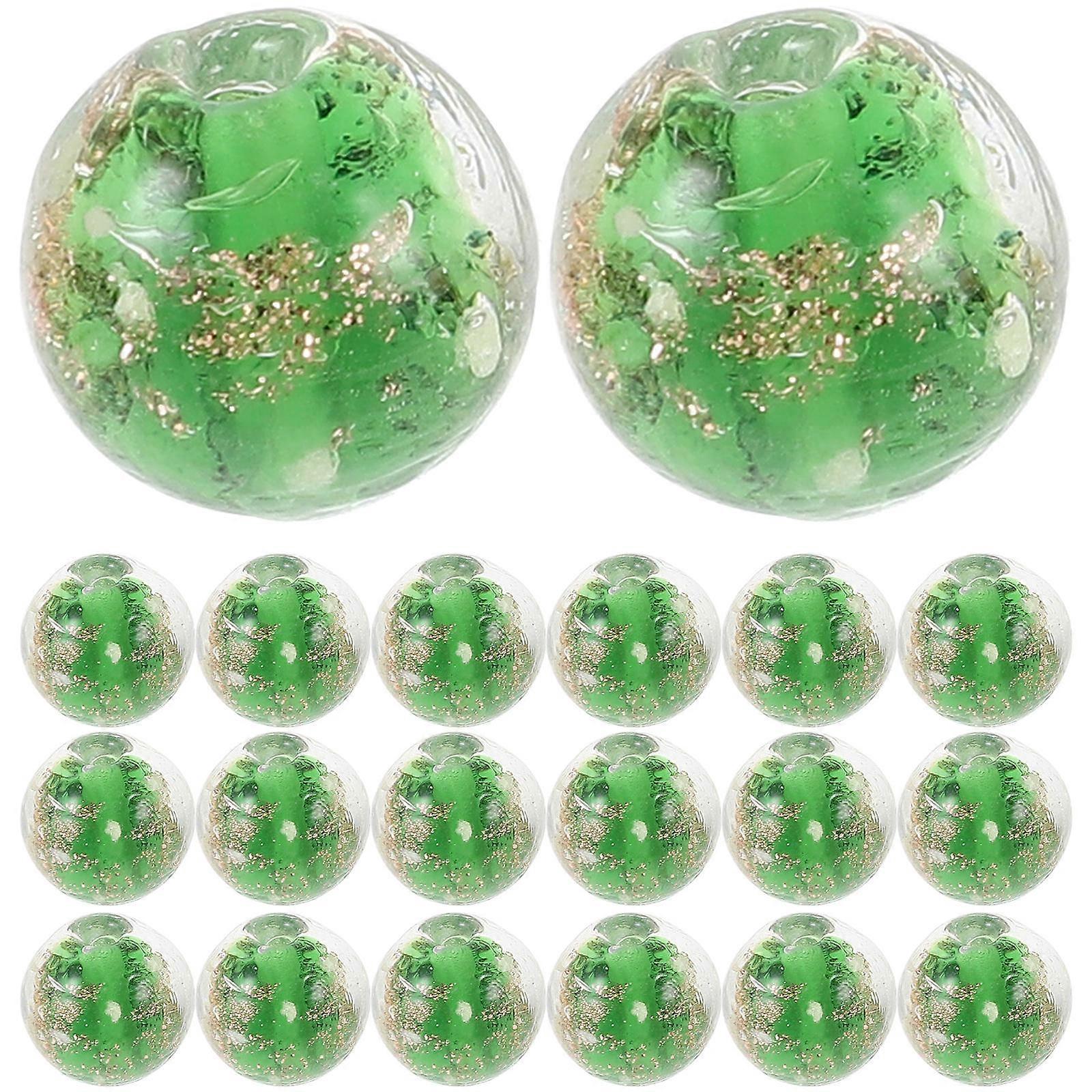 80 Pcs Glow In The Dark Round Beads Jewelry Making For Craft Enthusiasts In Green Featuring Glass Material Ideal For Bracelets And Necklaces