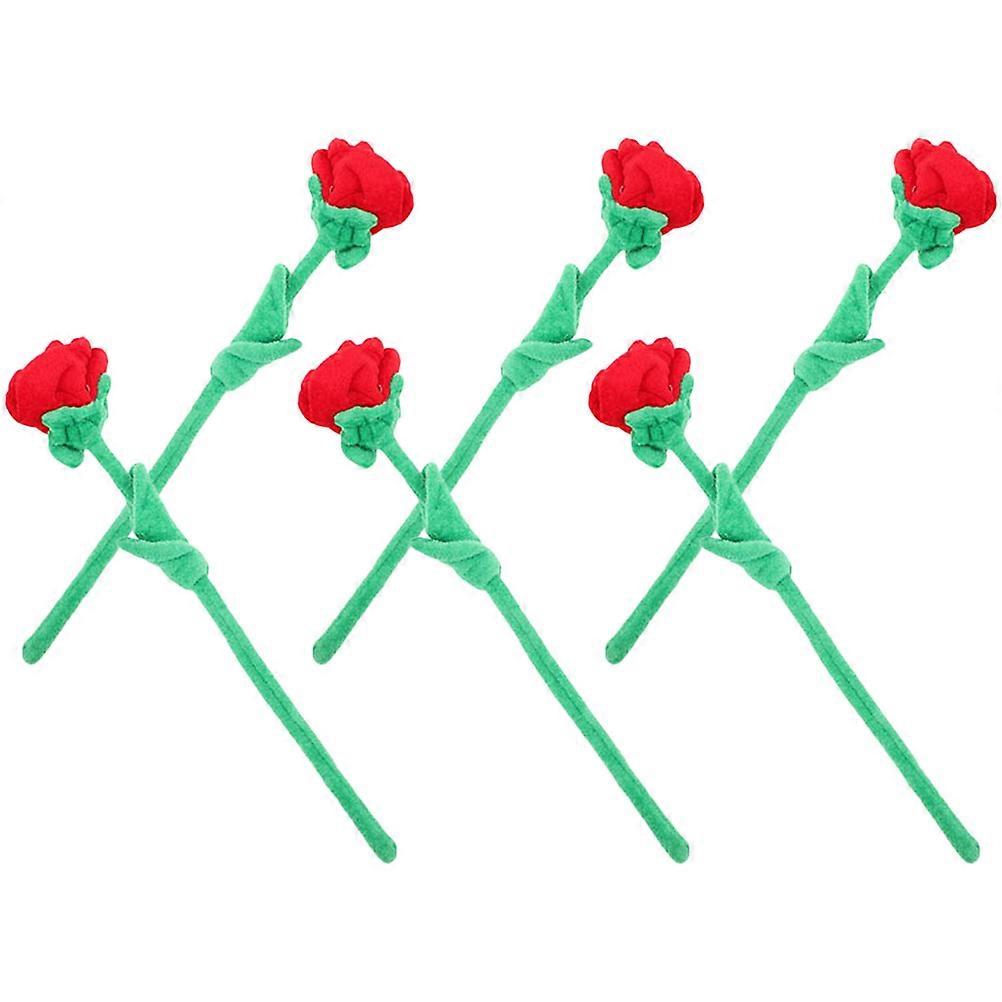 Plush Roses Bendable Flower Bouquet for Decorating 12Pcs Multi Color