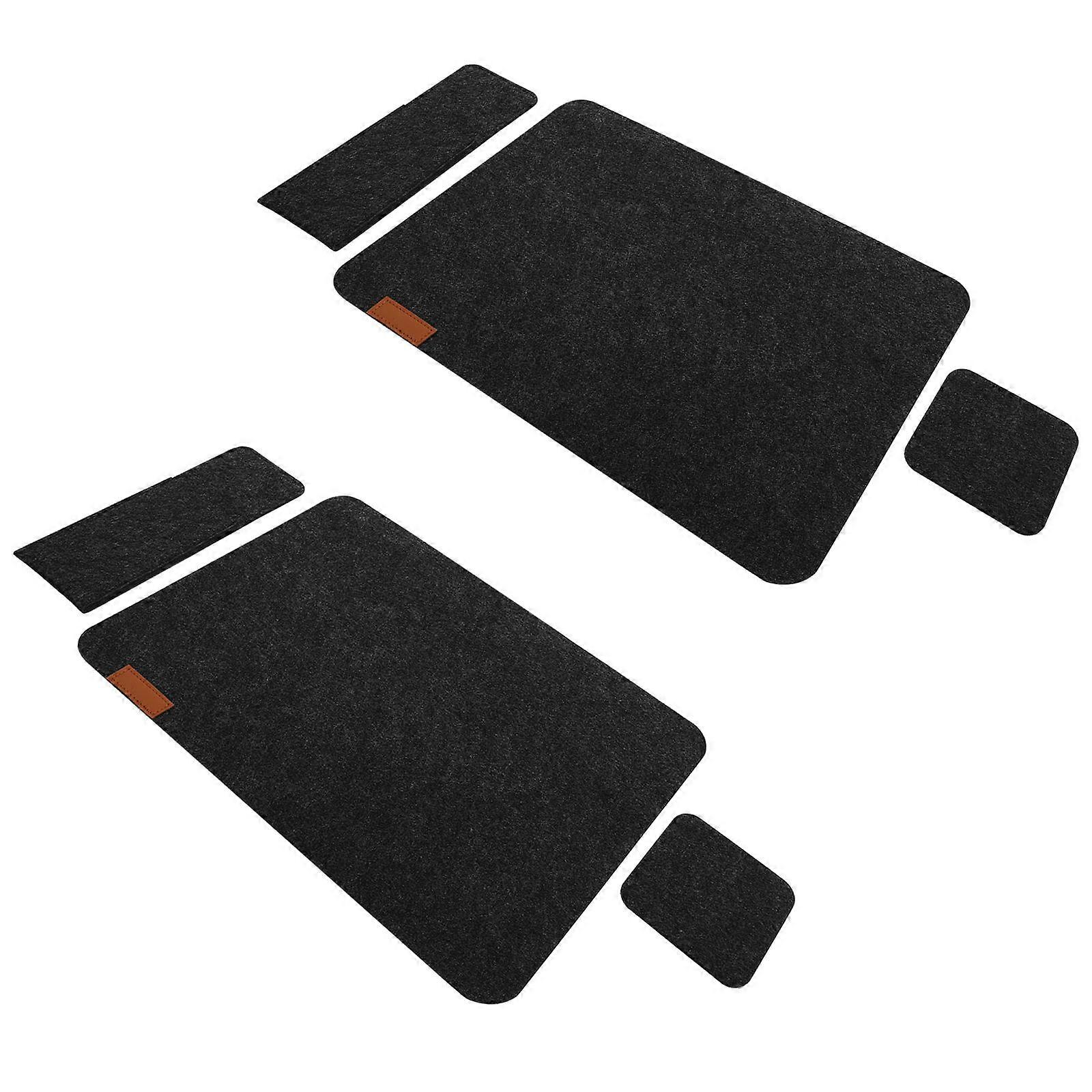 Heat Resistant Coaster Placemat Set for Dining Table 6Sets Dark Grey Design