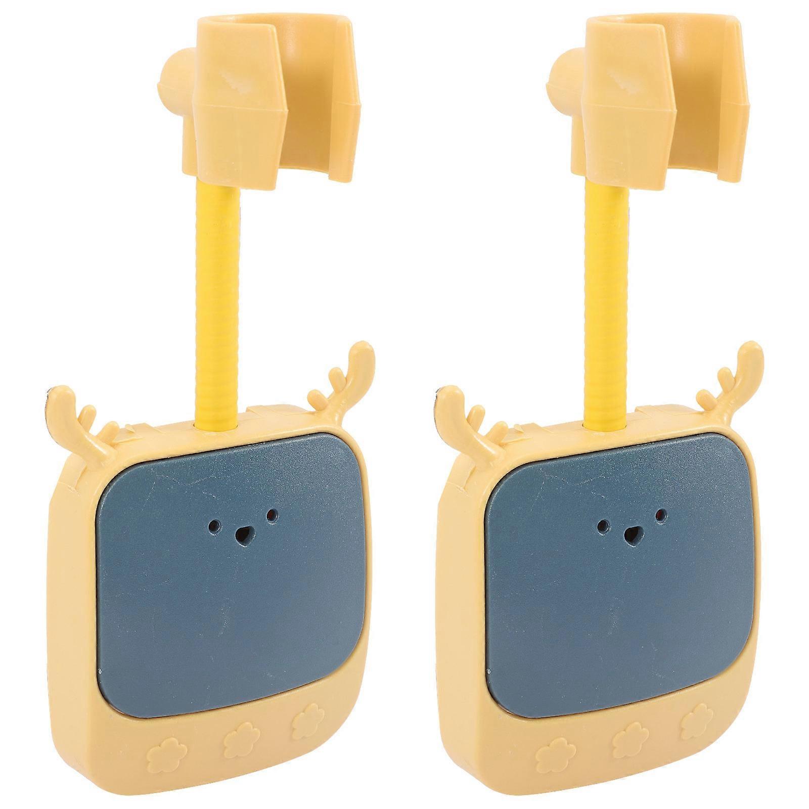 Adjustable Shower Head Holder 2Pcs Yellow Plastic Adjustable Fit for Storage Use