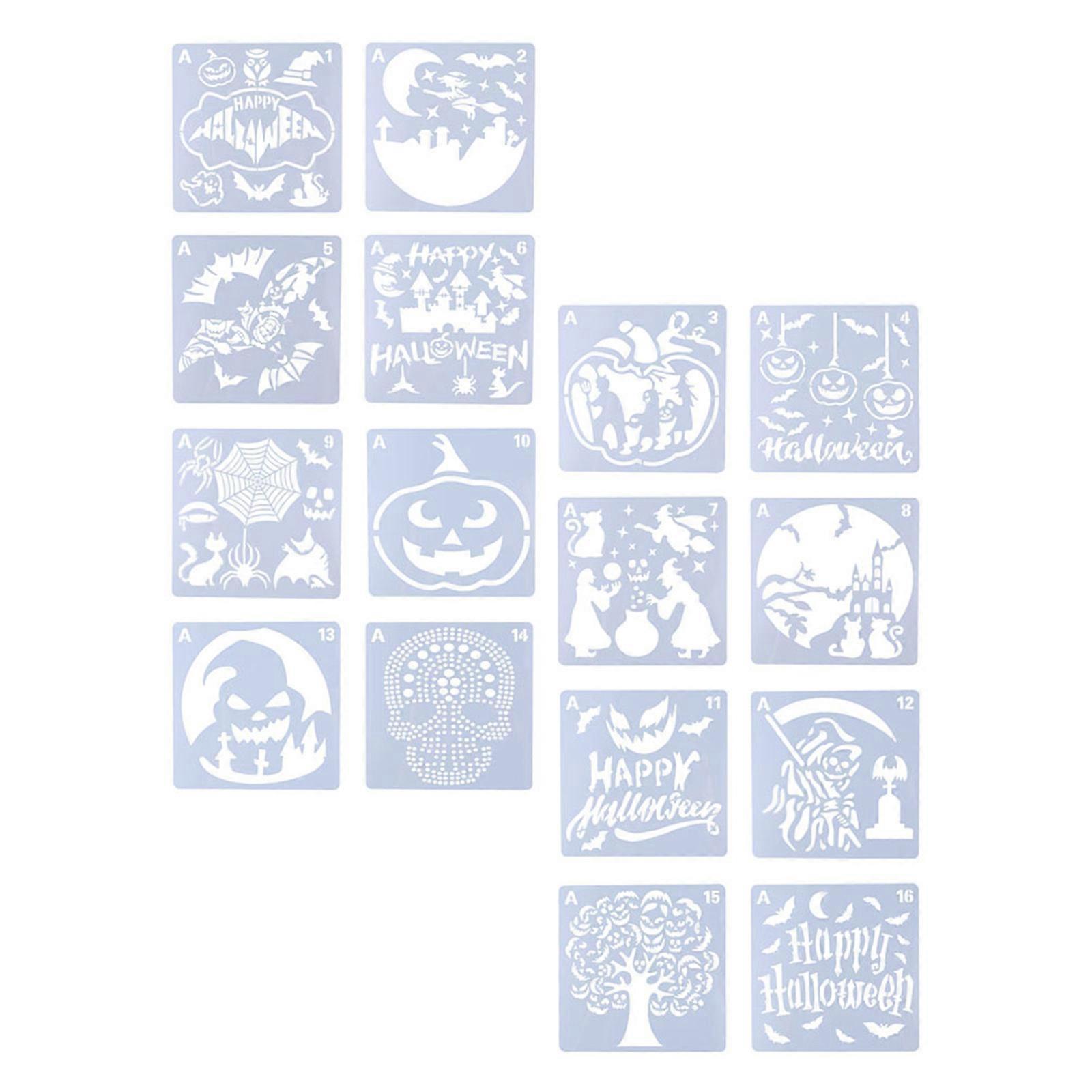 Halloween Stencils for DIY Use 224 Sheets White Painting Templates Pack