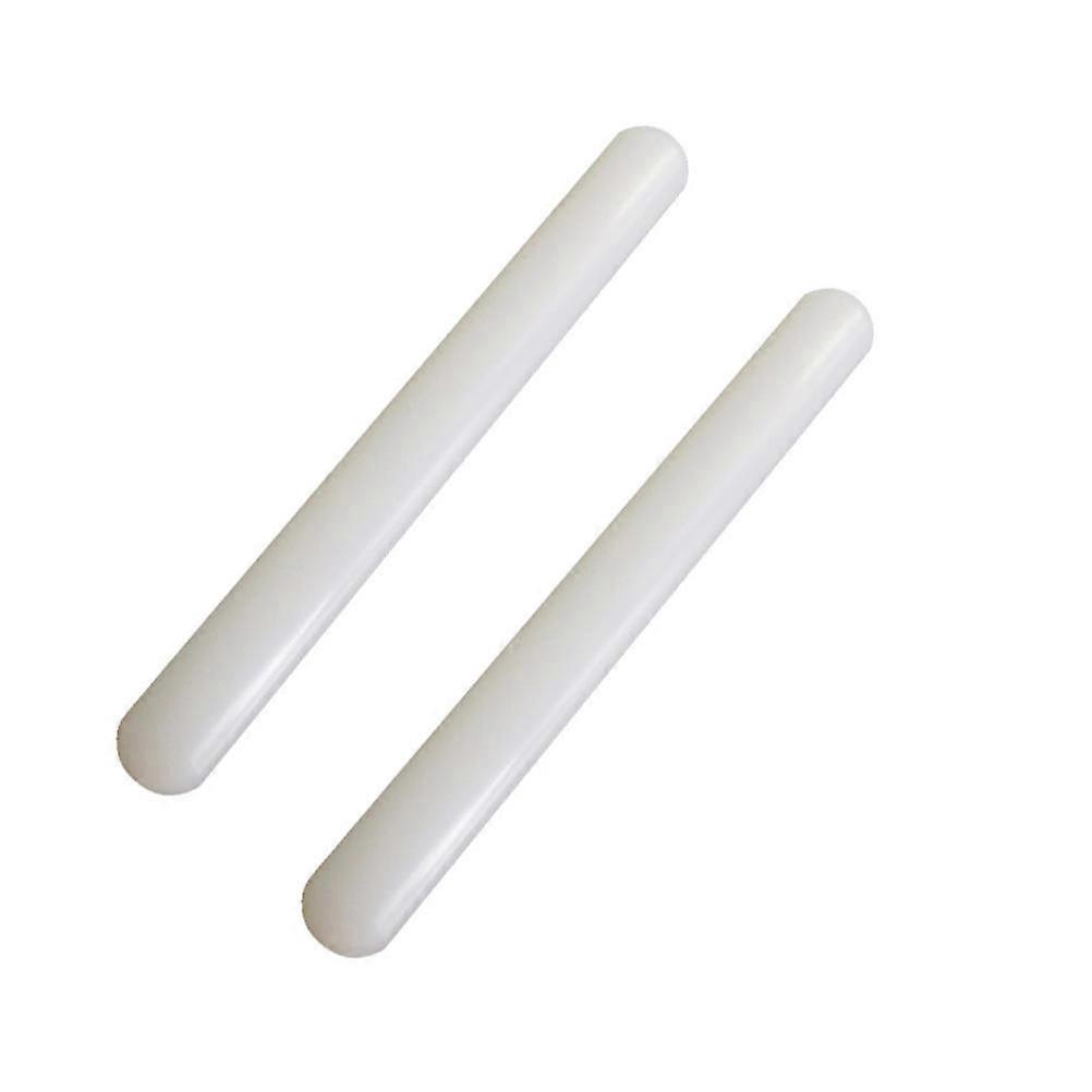 Rolling Pins Non-Stick Cylindrical Plastic Rolling Pin Home Users Baking Tool White 23x2.5cm 2Pcs