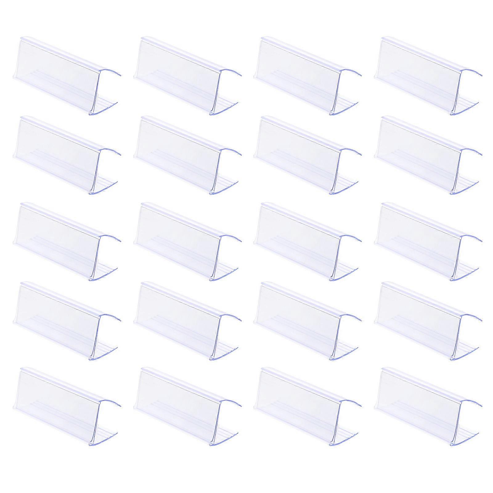 Supermarket Clear Label Holder for Display Use 75Pcs Transparent Plastic Clips