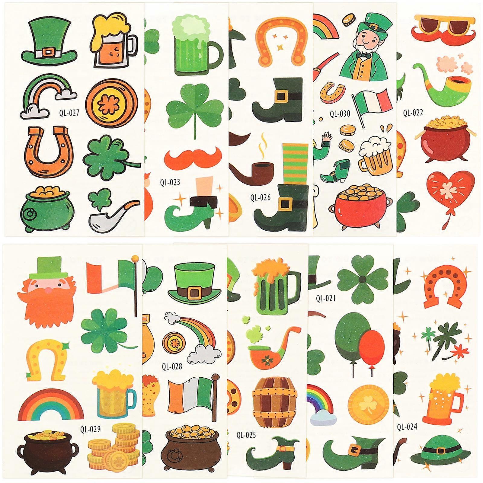 Temporary Shamrock for Decor 90 Sheets St Patricks Day Face