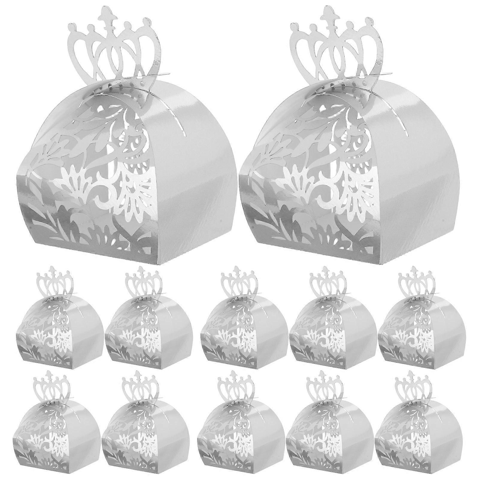 Paper Candy Box Crown Design for Holding Candy with 150Pcs Silver Boxes