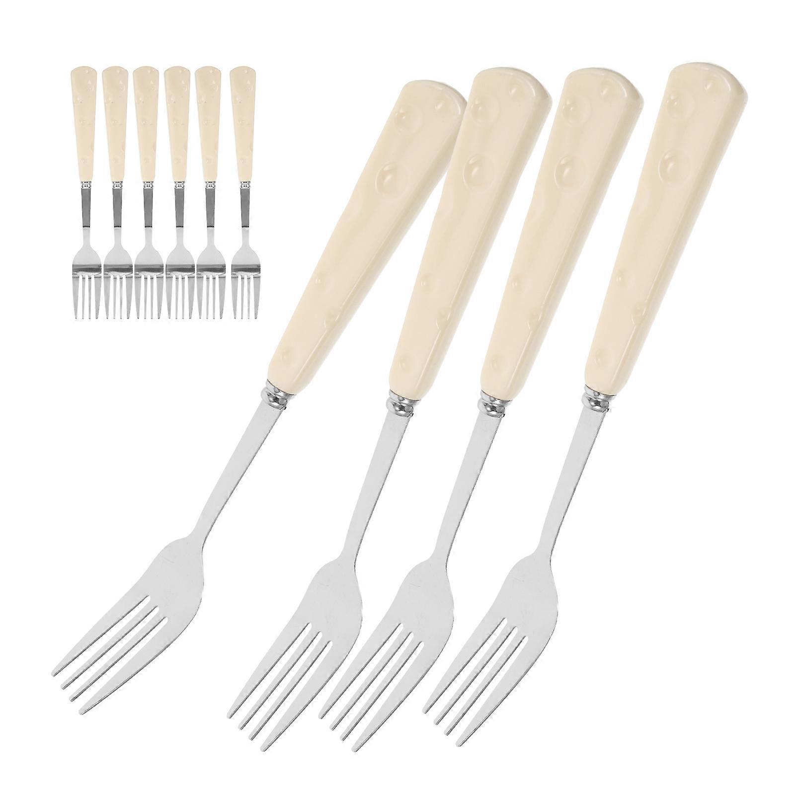 20Pcs Stainless Steel Dessert Forks for Kitchen Dining with Ceramic Handle