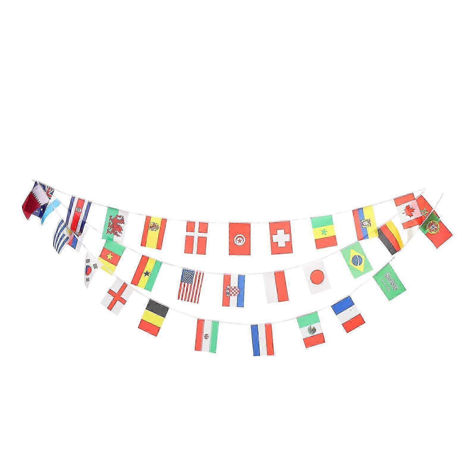 32 World Flags International Banner Backdrop National Flag String