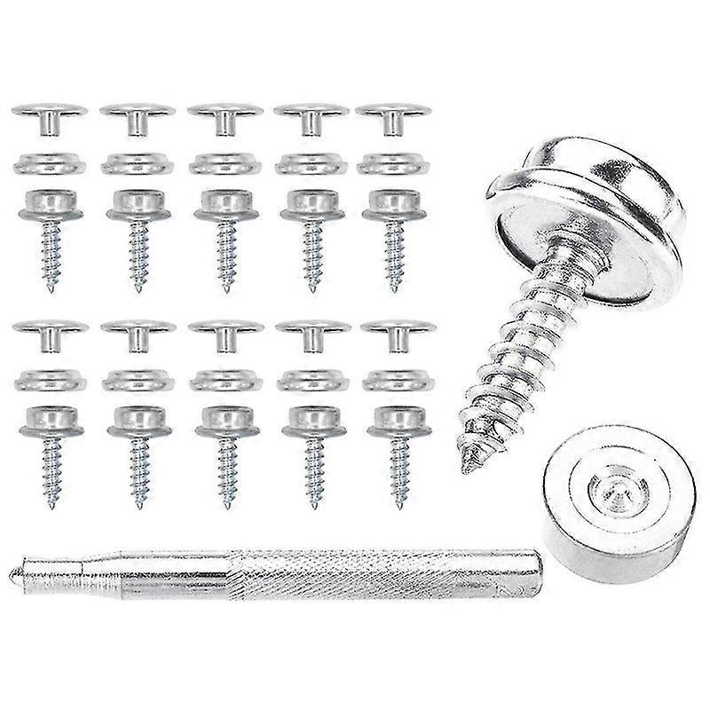Minglan 62 stk. rustfritt stål lerret til skruing trykknappsett båttrekk for vesker