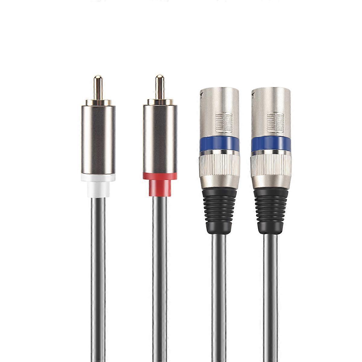 1.5Mデュアルオス-XLRオスケーブル2XLR-2プラグアダプターHifiステレオオーディオ延長ケーブル(Minip用)