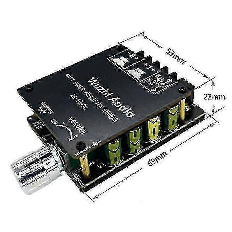 Mini DC 5-24v 100wx2 Bluetooth 5.0 Wireless Audio Digital Power Amplifier Stereo Board 1002L