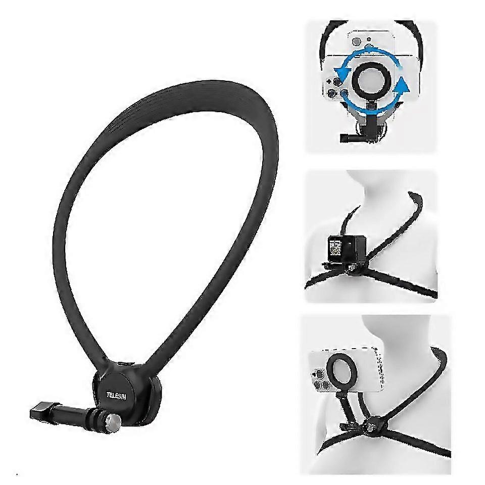 For Telesin Action Camera Neck Holder Se20 Pov Perspective Bracket With Adjustable Chest Strap