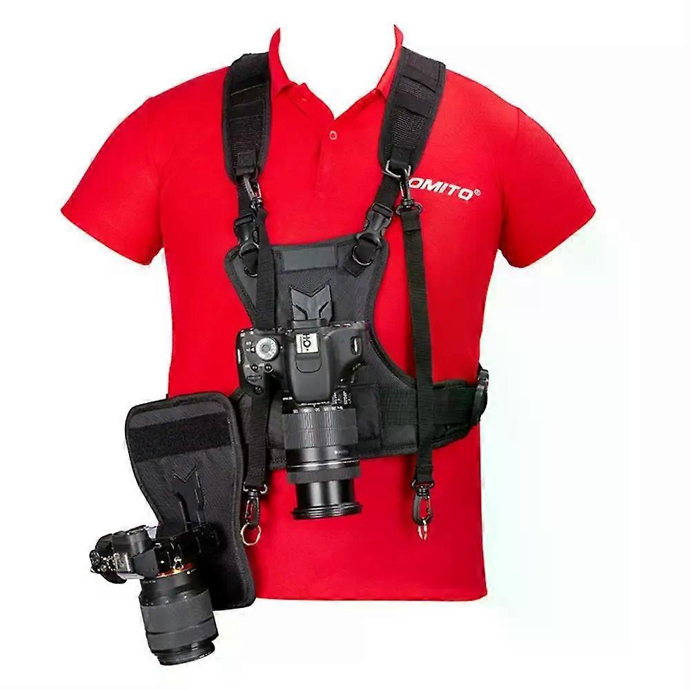 Chest Harness System Camera Harness Vest Multi Dual 2 Quick Strap Camera Carrying Strap with Side Holster Carrier