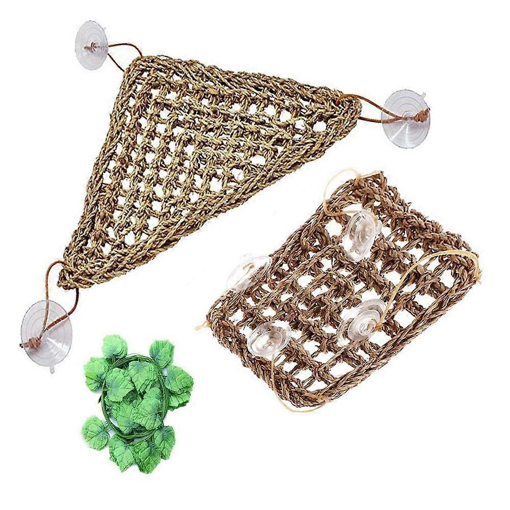 2 Pack Bearded Dragon Hammock, Reptile Climbing Decor, Lizard