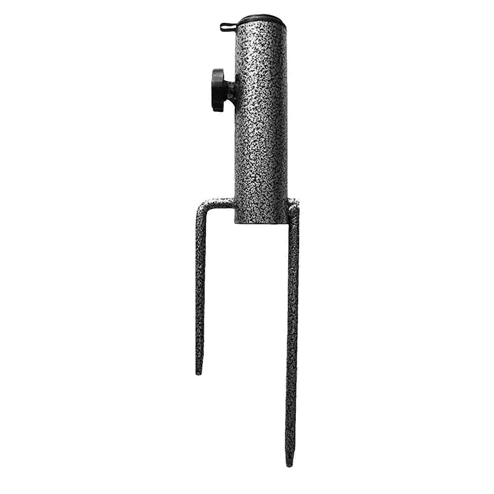 Sand Mounting Umbrella Screw Base Heavy Duty Stand With Steel Ground Tip Stabilizer Clamp For Lawn And Camping Devices
