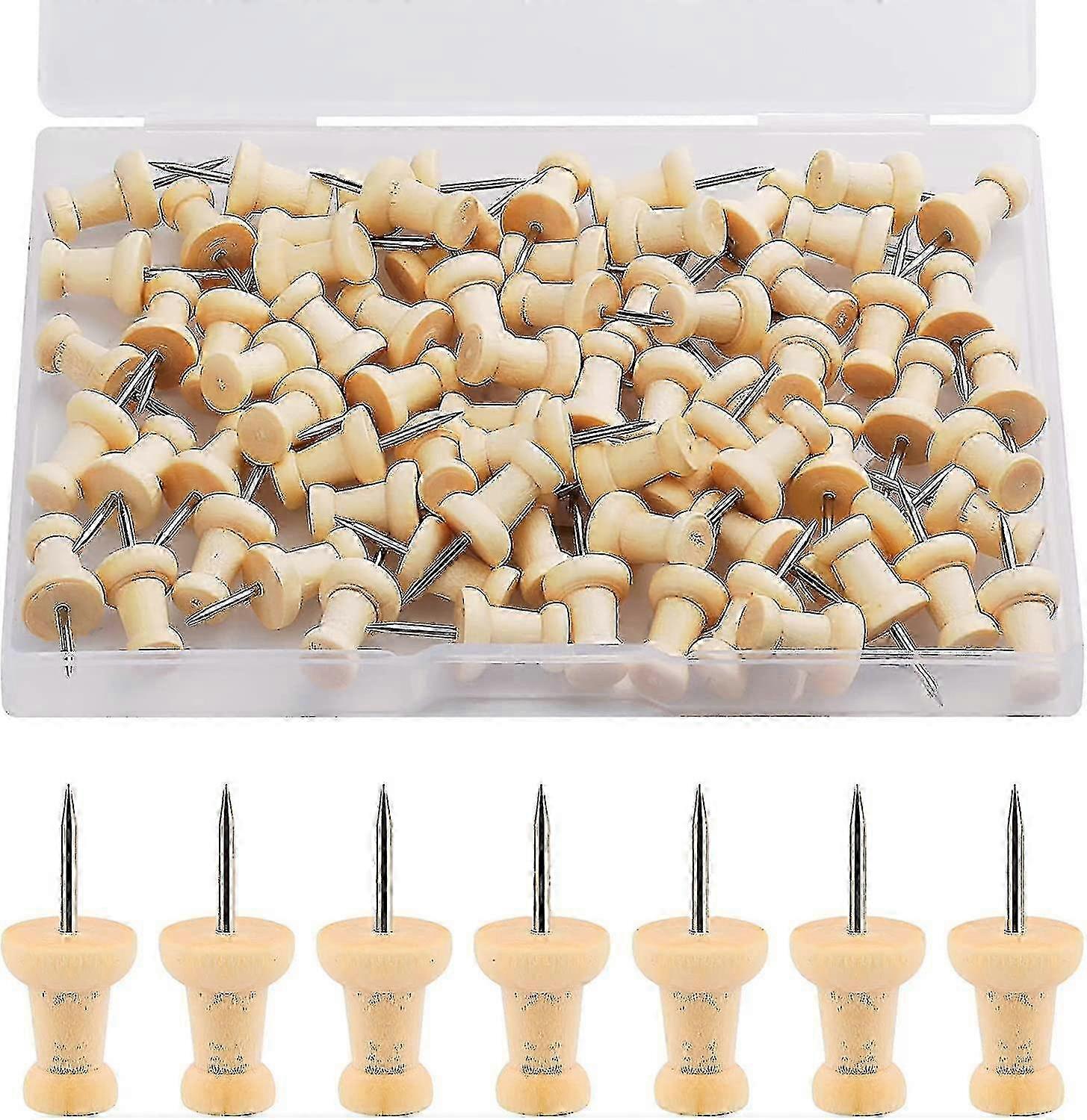 Wooden Pushpins Map Marker Pushpins 100pcs 25-26s