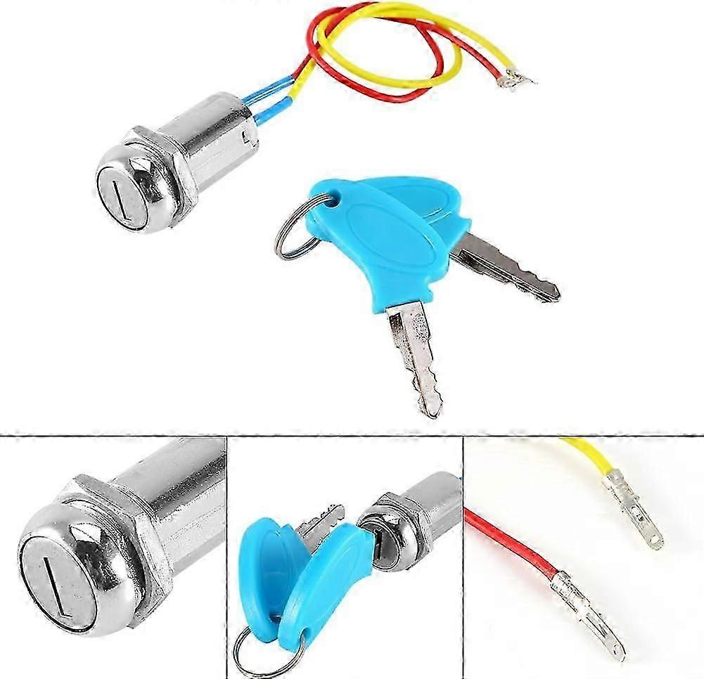 Electric Scooter ignition switch 2-pin key switch ignition switch with key for ATV moped Kart Electric Scooter