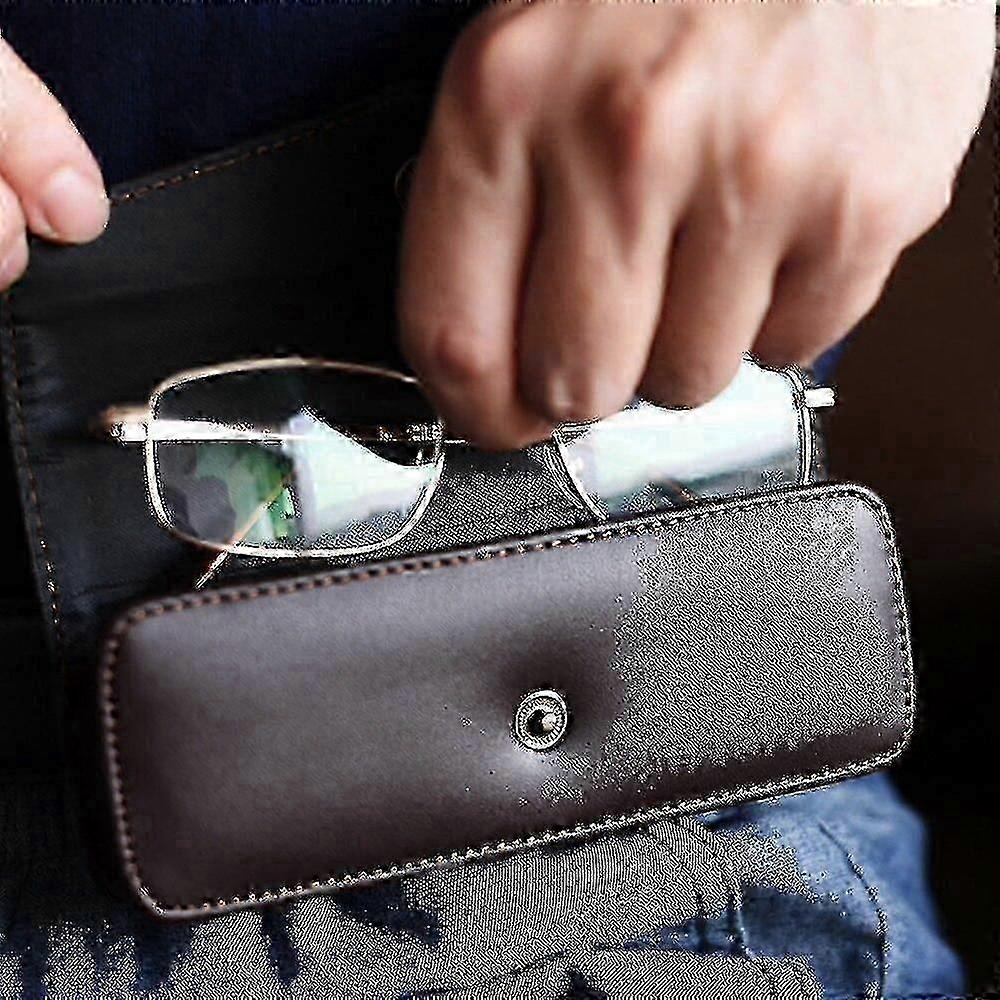 New Cowhide Leather Glasses Case with Wearable Belt - Portable Storage for Men's Reading Glasses, Phone Bags & Tool Carrying（New Arrival）