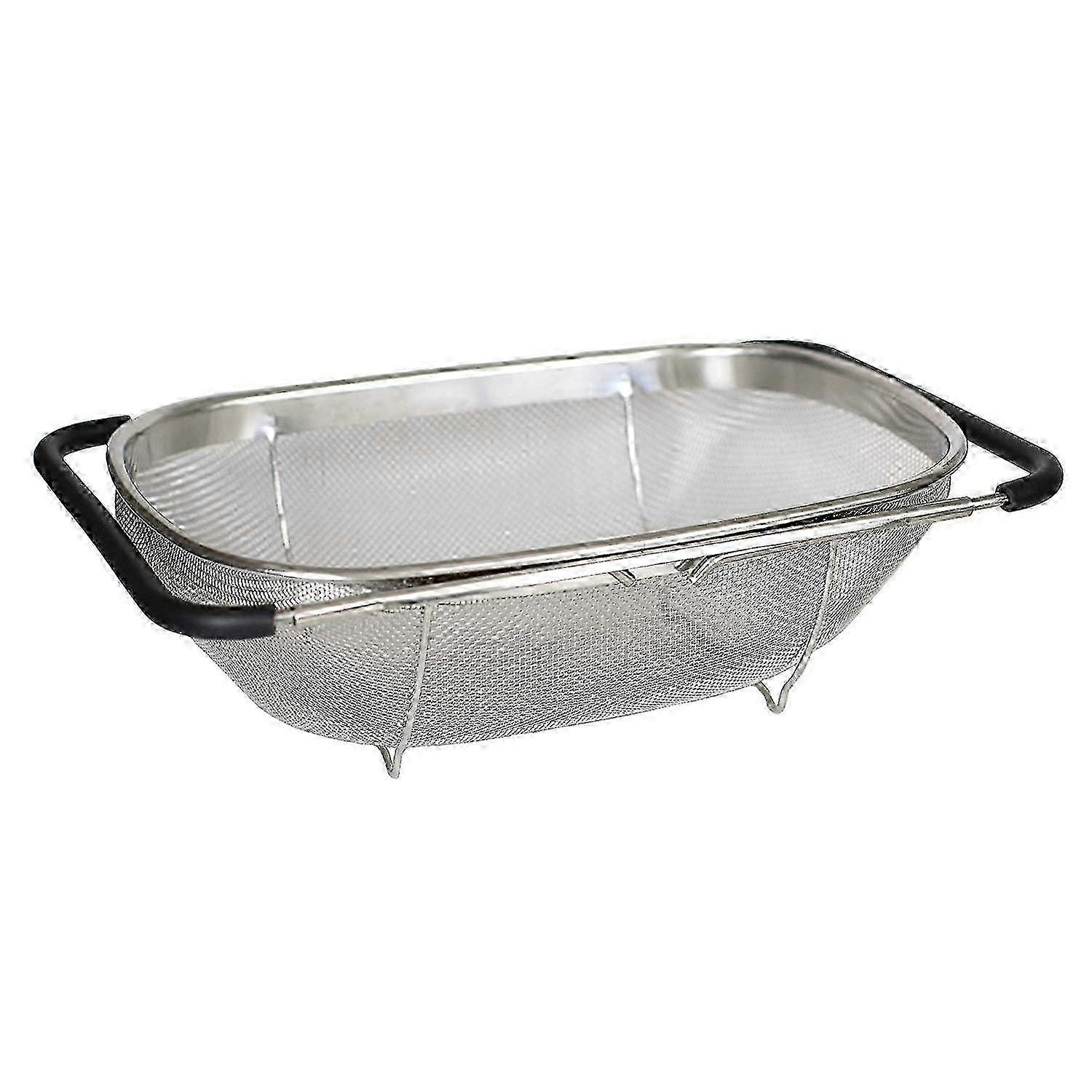 25-26 Expandable Over-Sink Strainer, Rubber-Grip Fine Mesh Colander