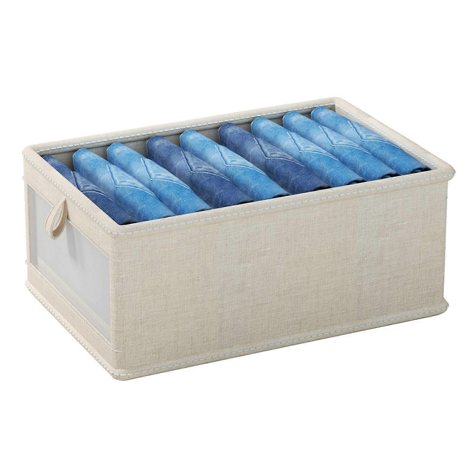 Jikaixiang Storage Box with Handle Large Capacity Stackable Design Multi-functional Folding Closet Clothes Organizer Storage Basket